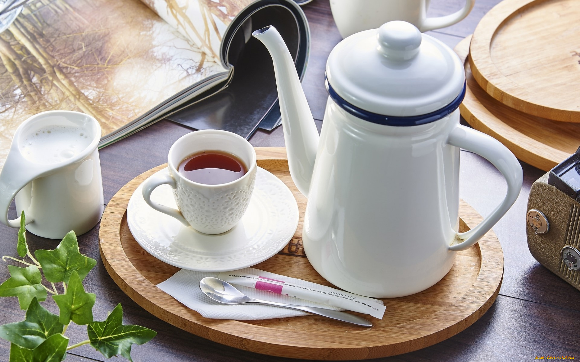 еда, напитки, , Чай, молоко, чашка, чайник, чай
