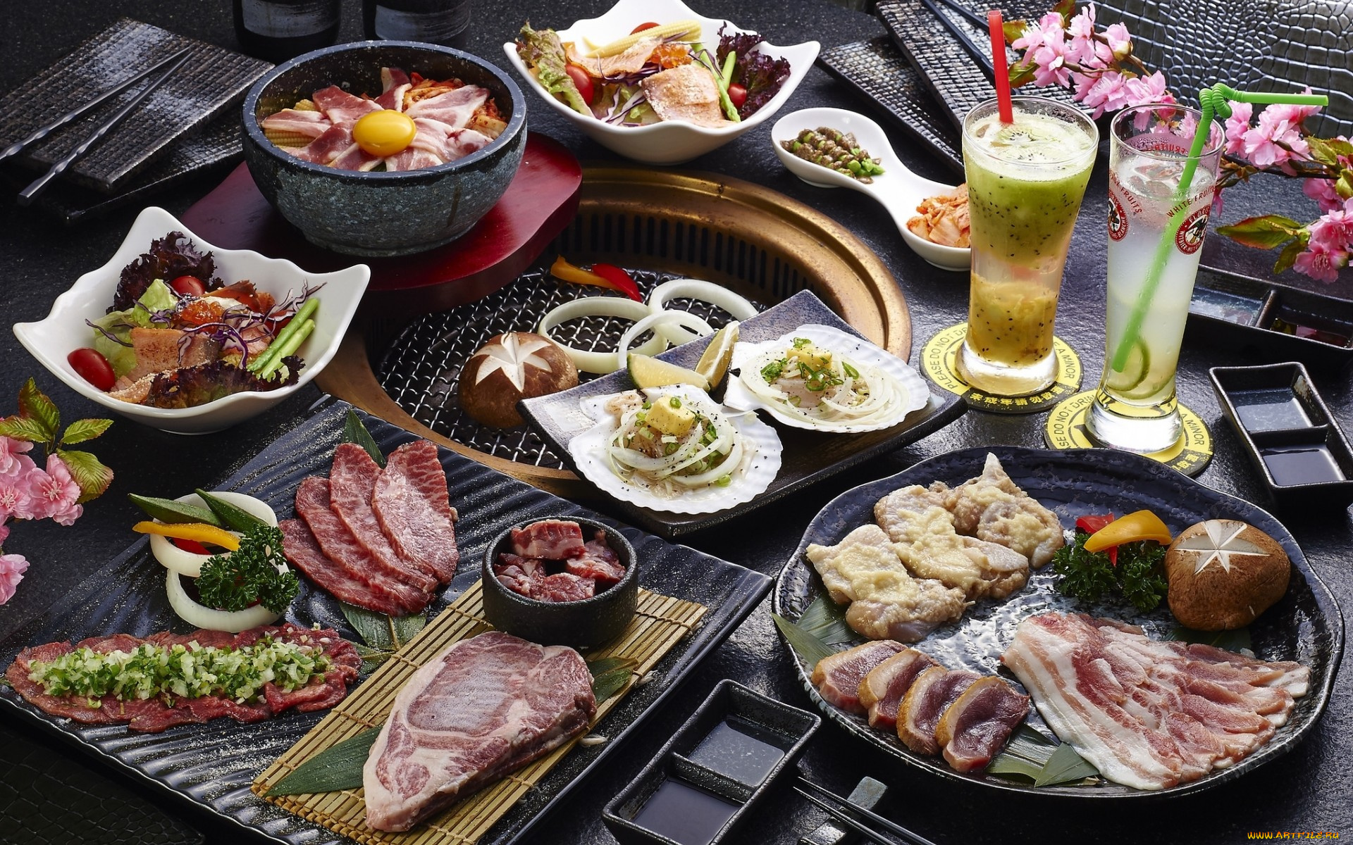 еда, разное, блюда, ассорти, закуски, овощи, напитки, мясо