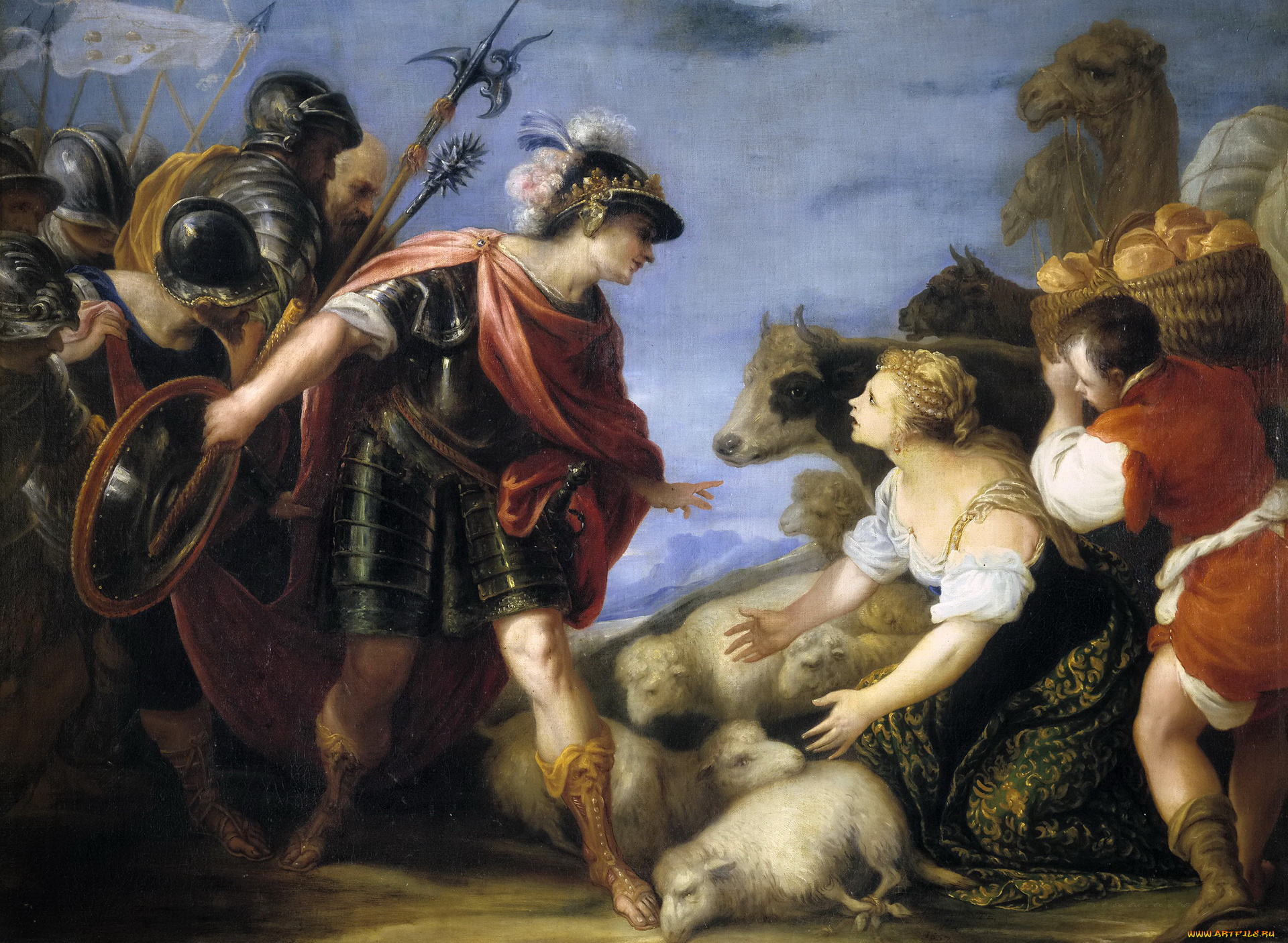 juan, antonio, de, fr&, 237, as, escalante, рисованное, живопись, мифология, картина, благоразумие, авигеи