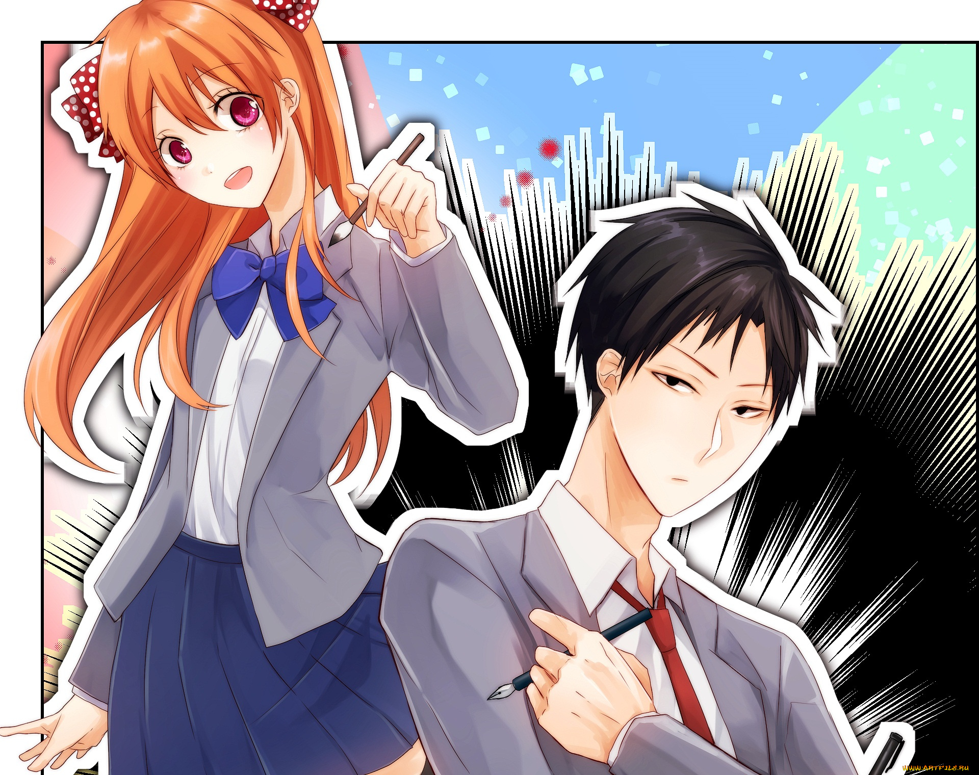 аниме, gekkan, shoujo, nozaki-kun, мангака, нозаки, девушка, парень