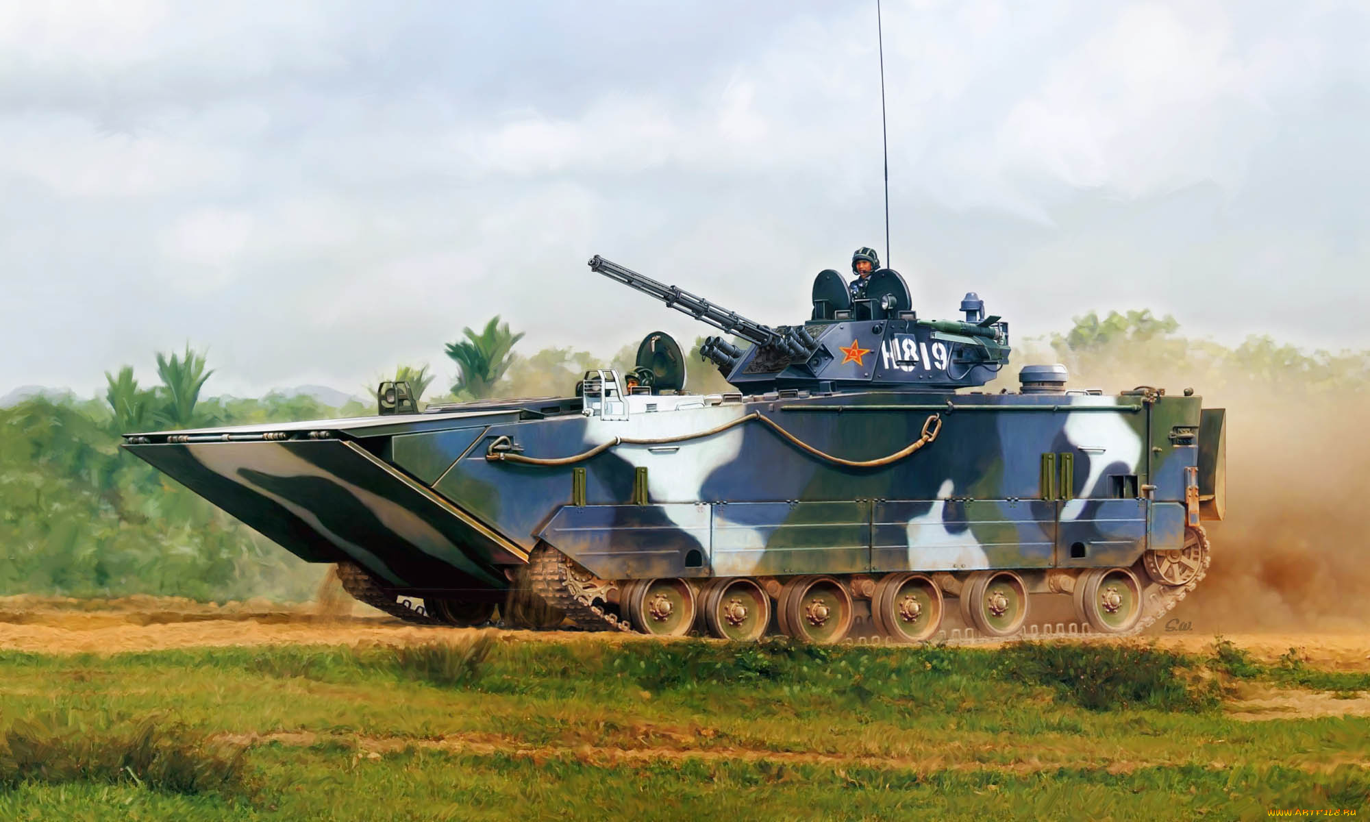 рисованное, армия, танк