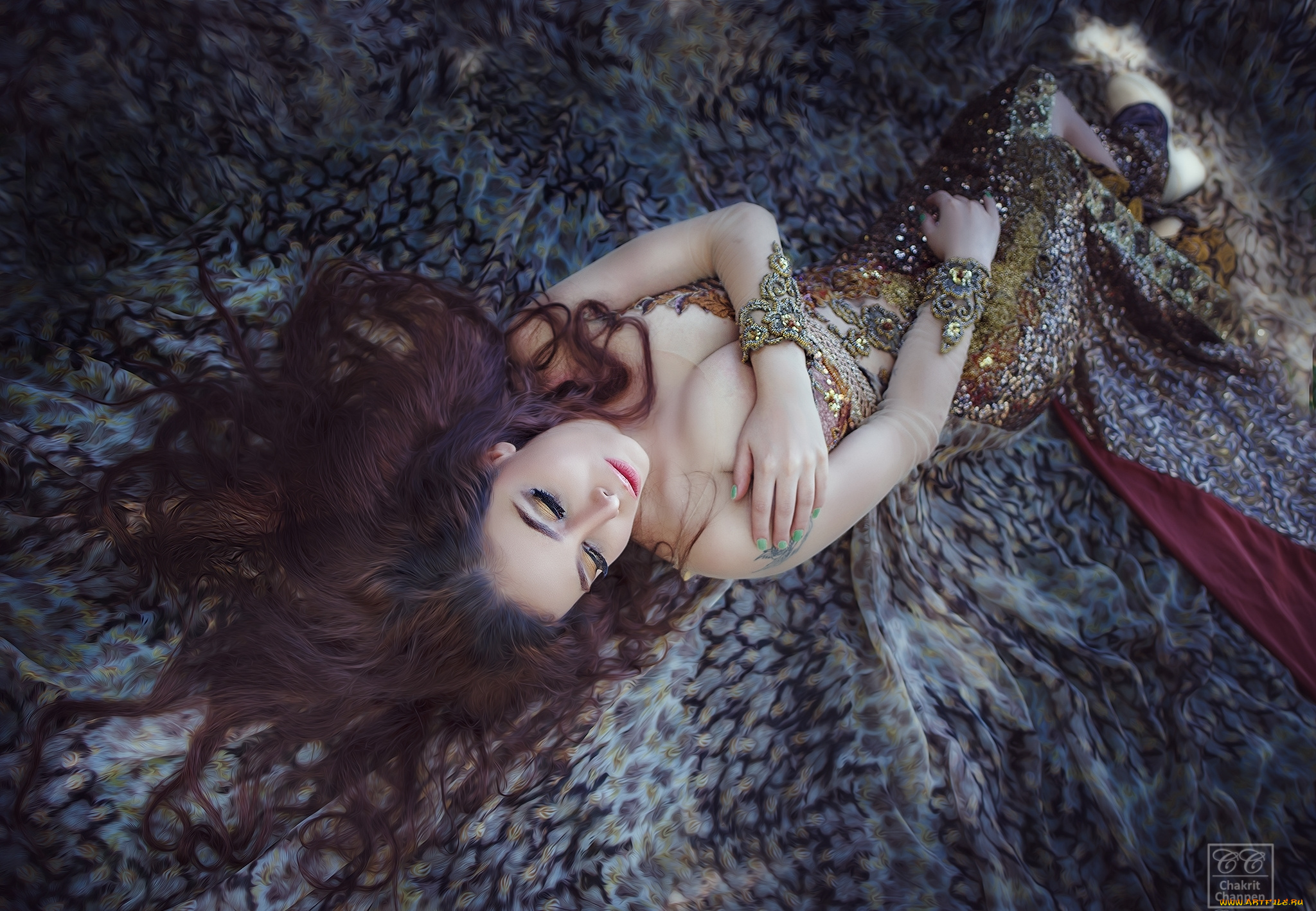 девушки, -unsort, , азиатки, волосы, платье, азиатка