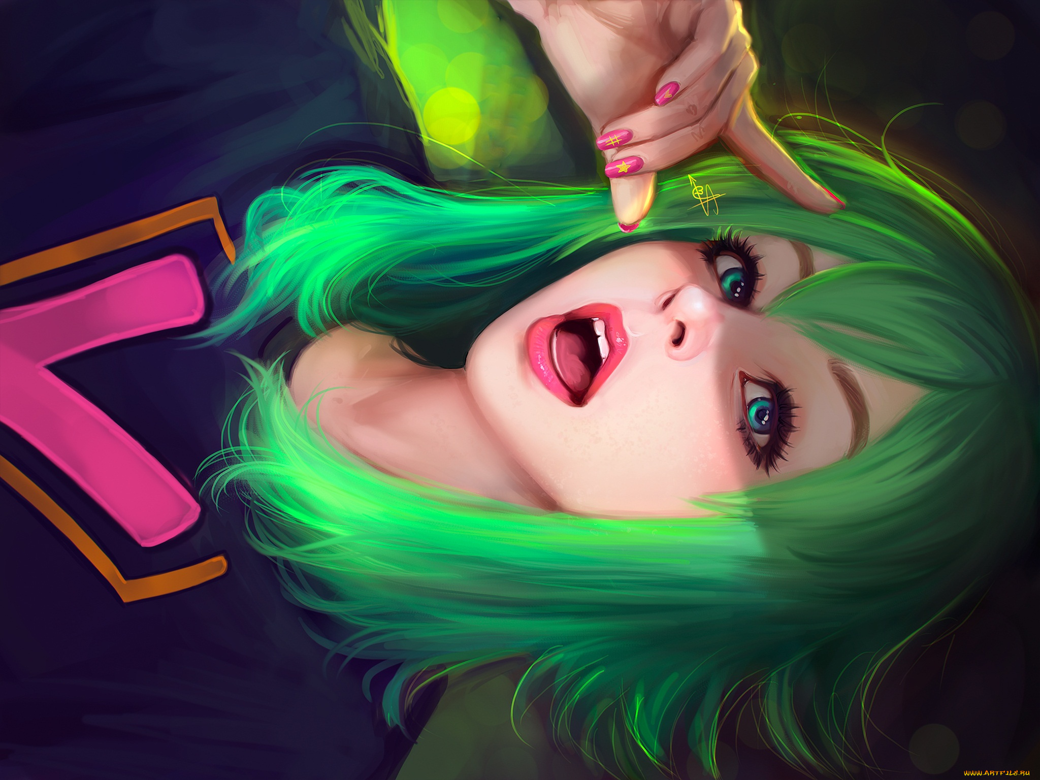 рисованное, люди, девушка