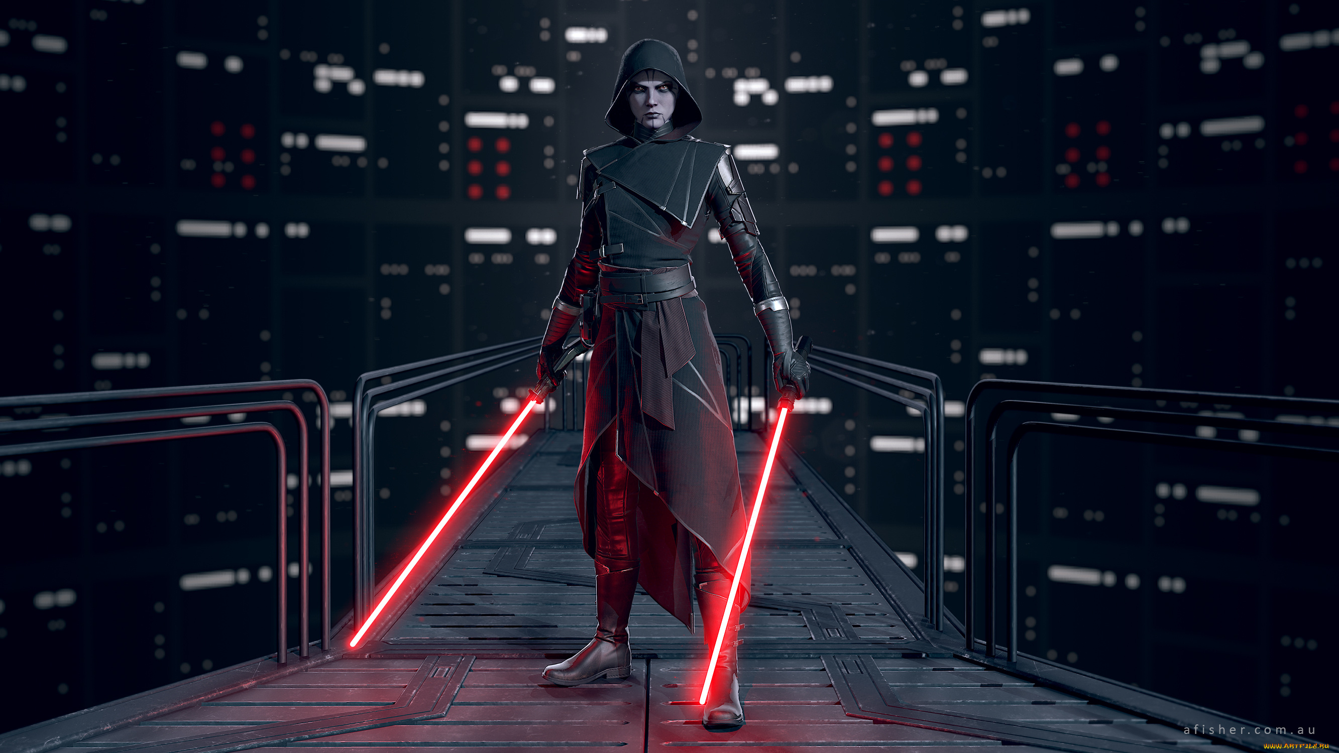фэнтези, _star, wars, асажж, вентресс, star, wars, sith, ситх, lightsaber, render, рендеринг, asajj, ventress, звездные, войны, by, adam-fisher, стойка, поза, световой, меч