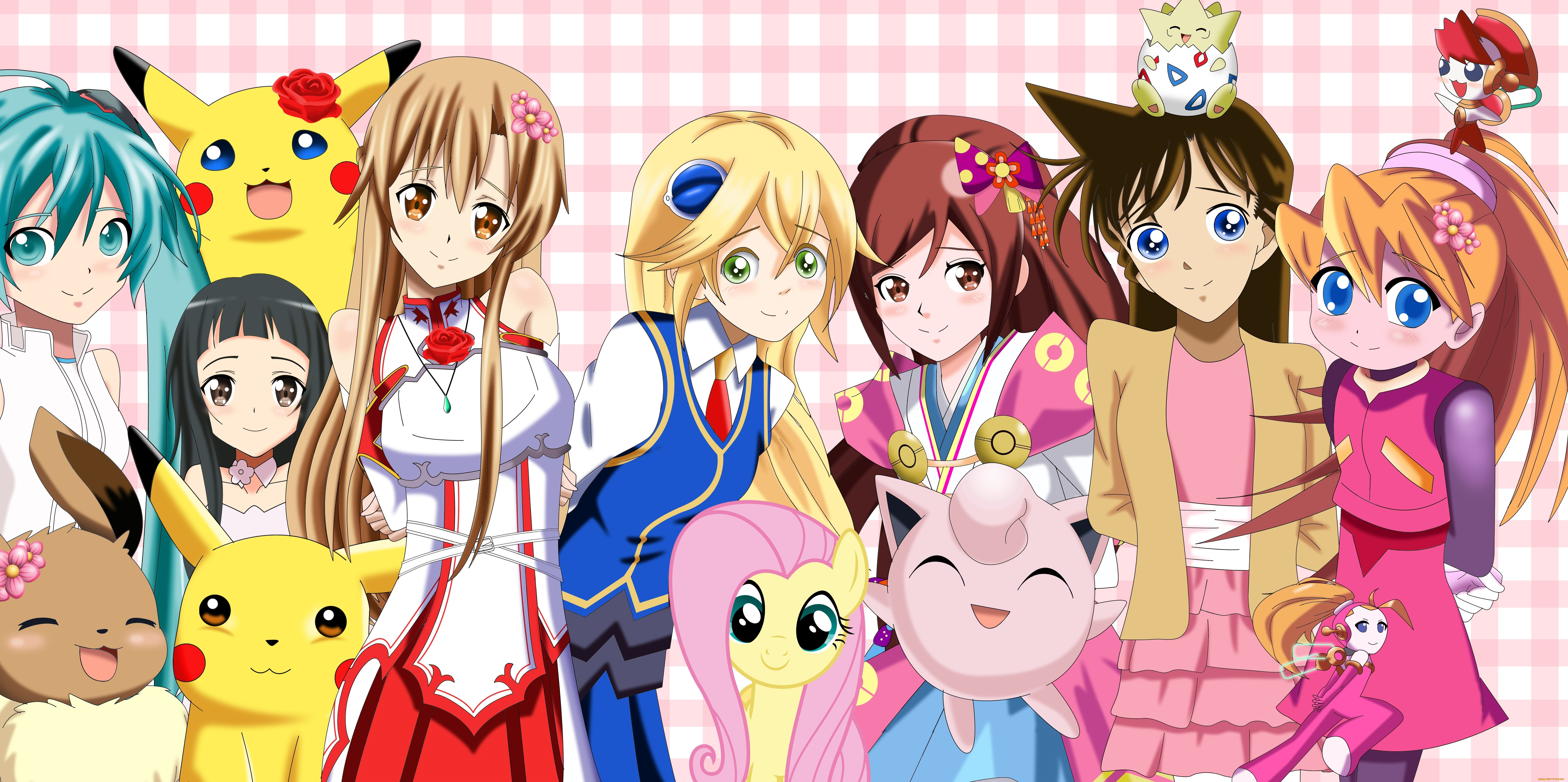 аниме, unknown, , другое, взгляд, девушки, фон