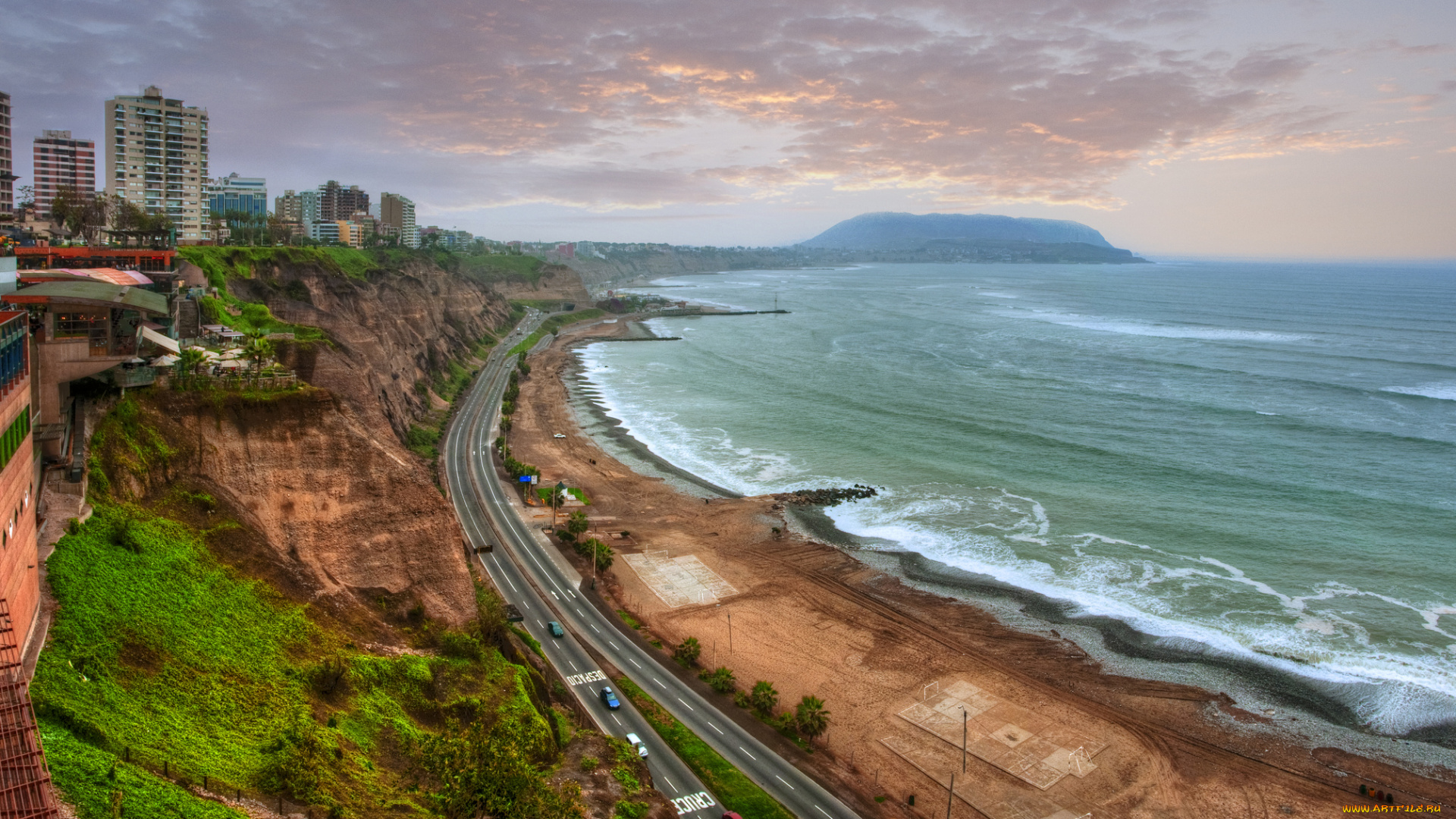 coast, of, lima, города, -, столицы, государств, море, берег