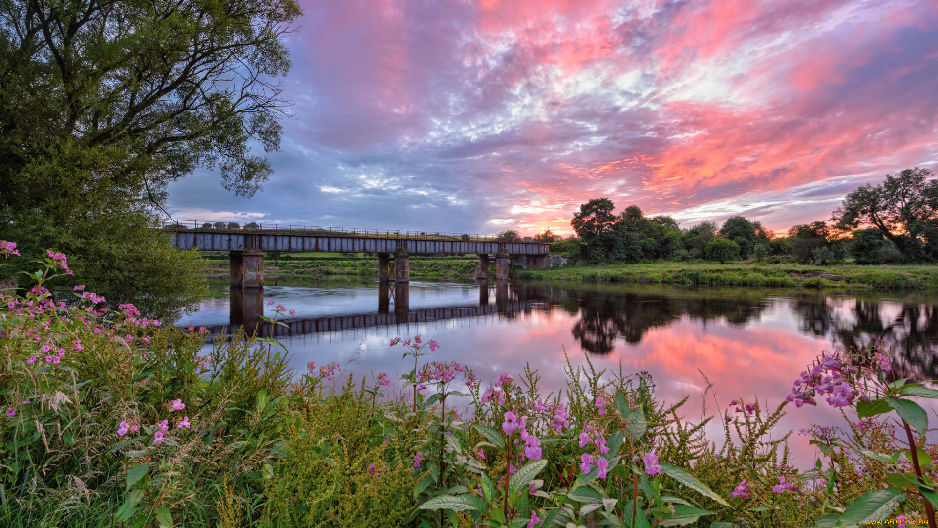 природа, реки, озера, рассвет