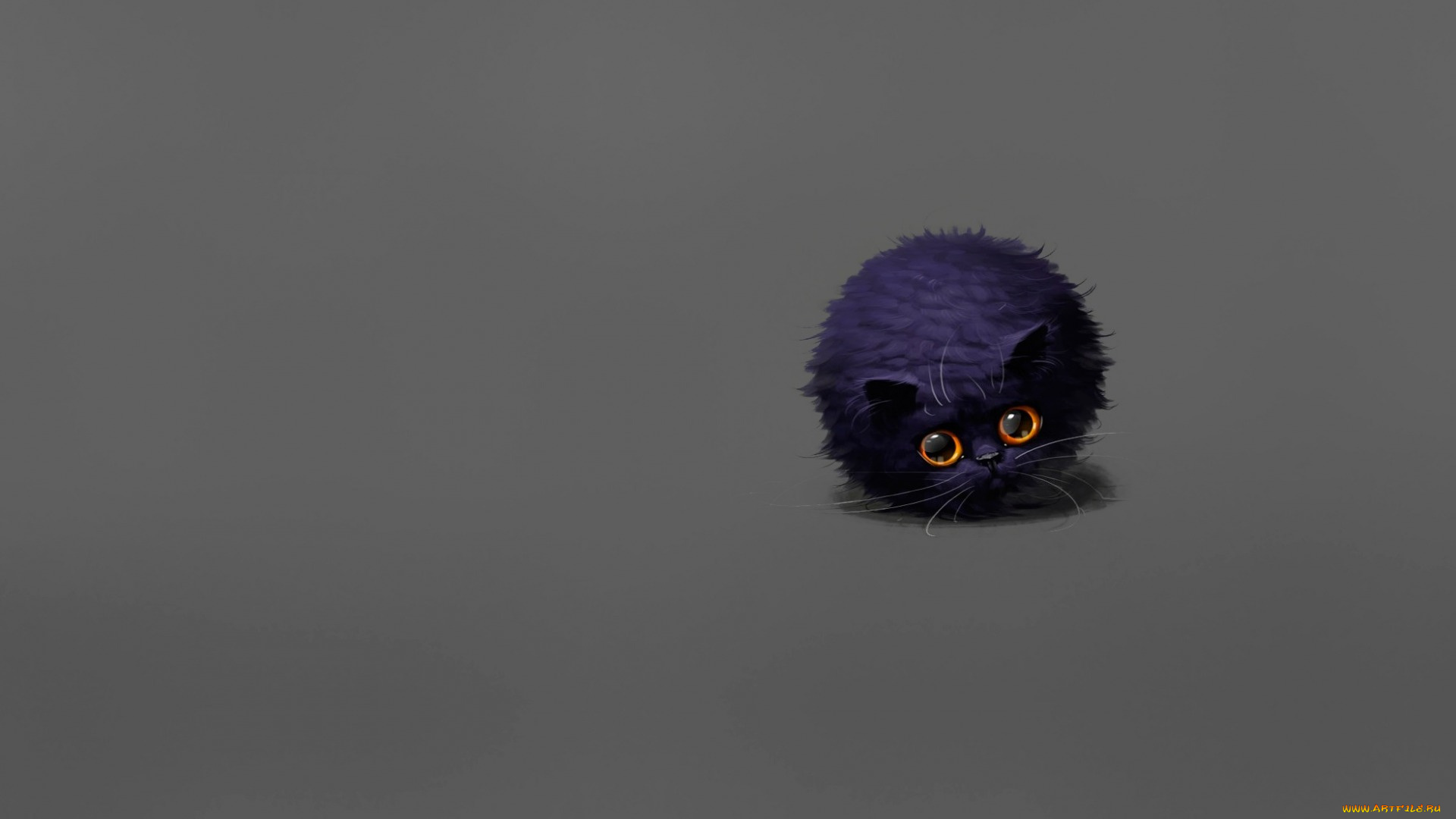 рисованное, минимализм, арт, малыш, котёнок