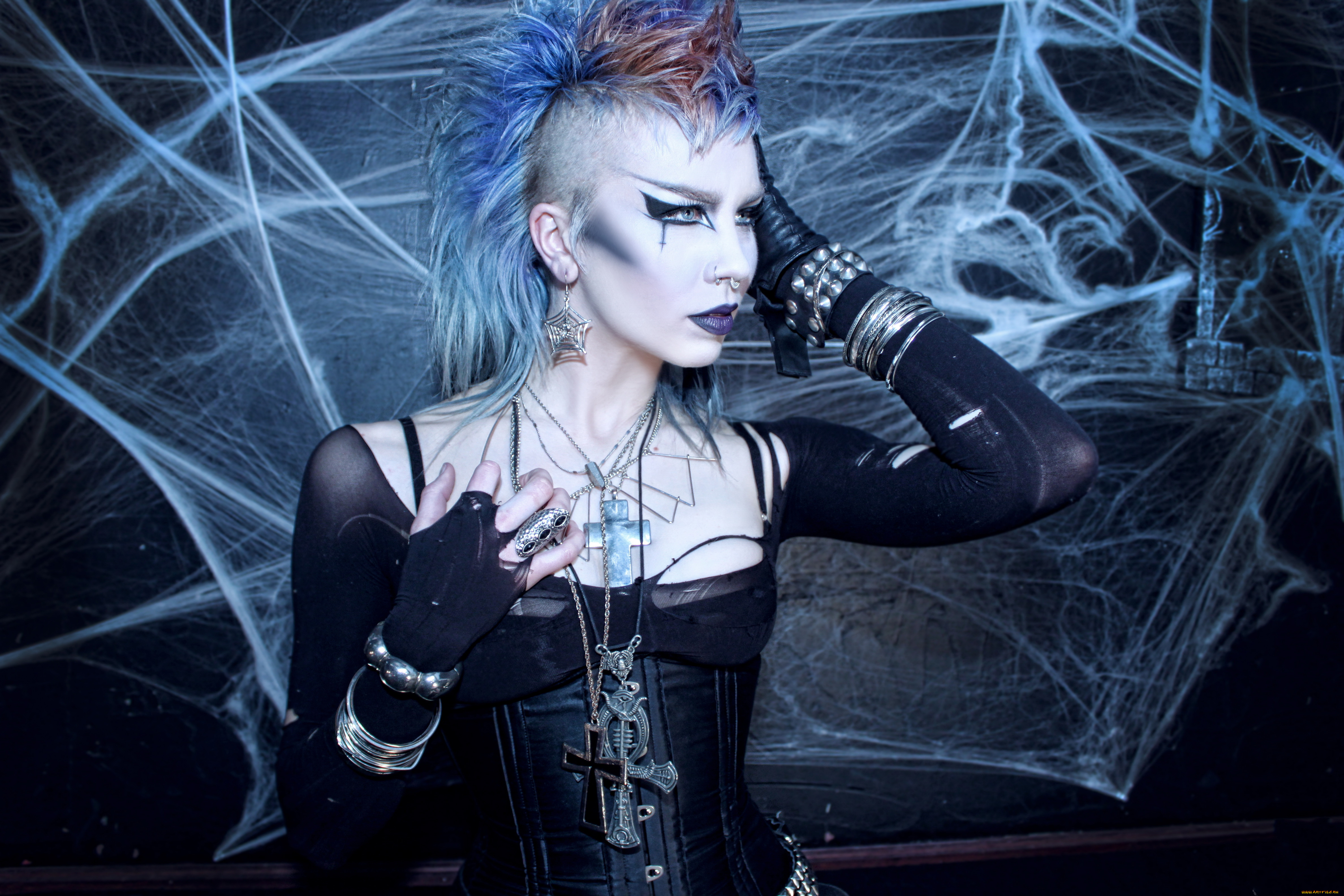 девушки, -unsort, , рыжеволосые, и, другие, ирокез, тату, фон, девушка