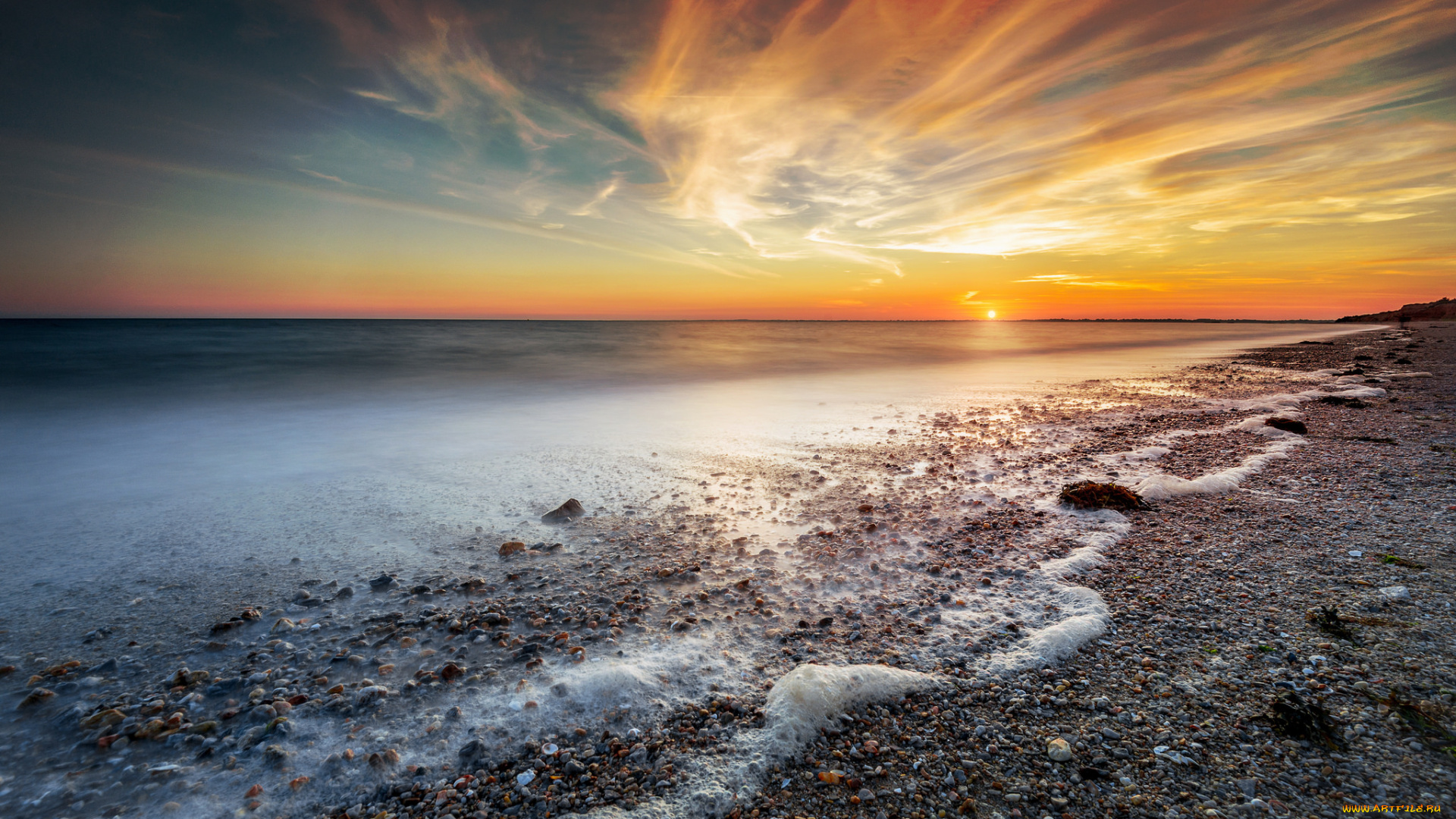 природа, побережье, простор