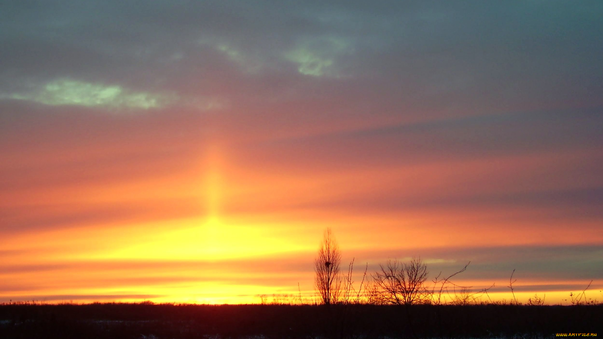 природа, восходы, закаты, снег, горизонт, закат, облака, небо