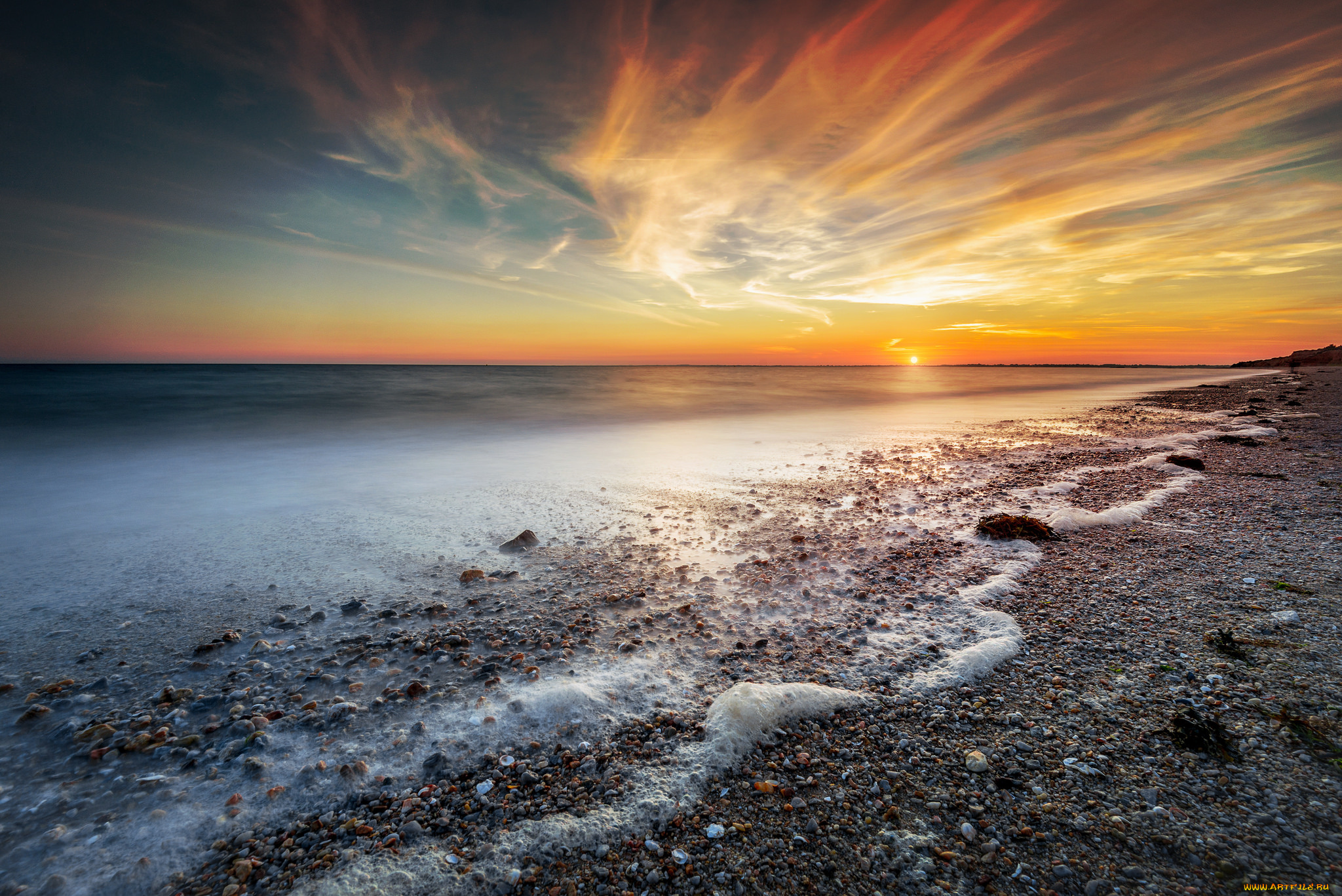 природа, побережье, простор