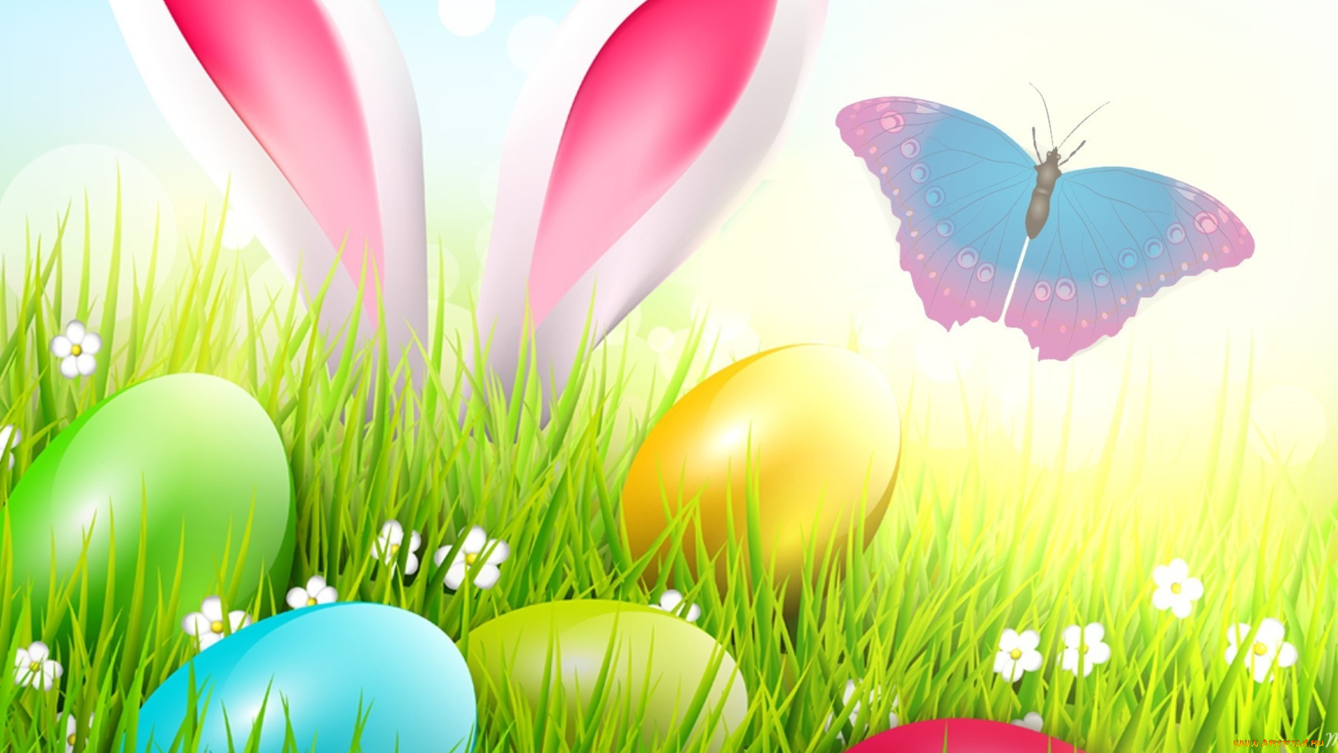 праздничные, пасха, кролик, яйца