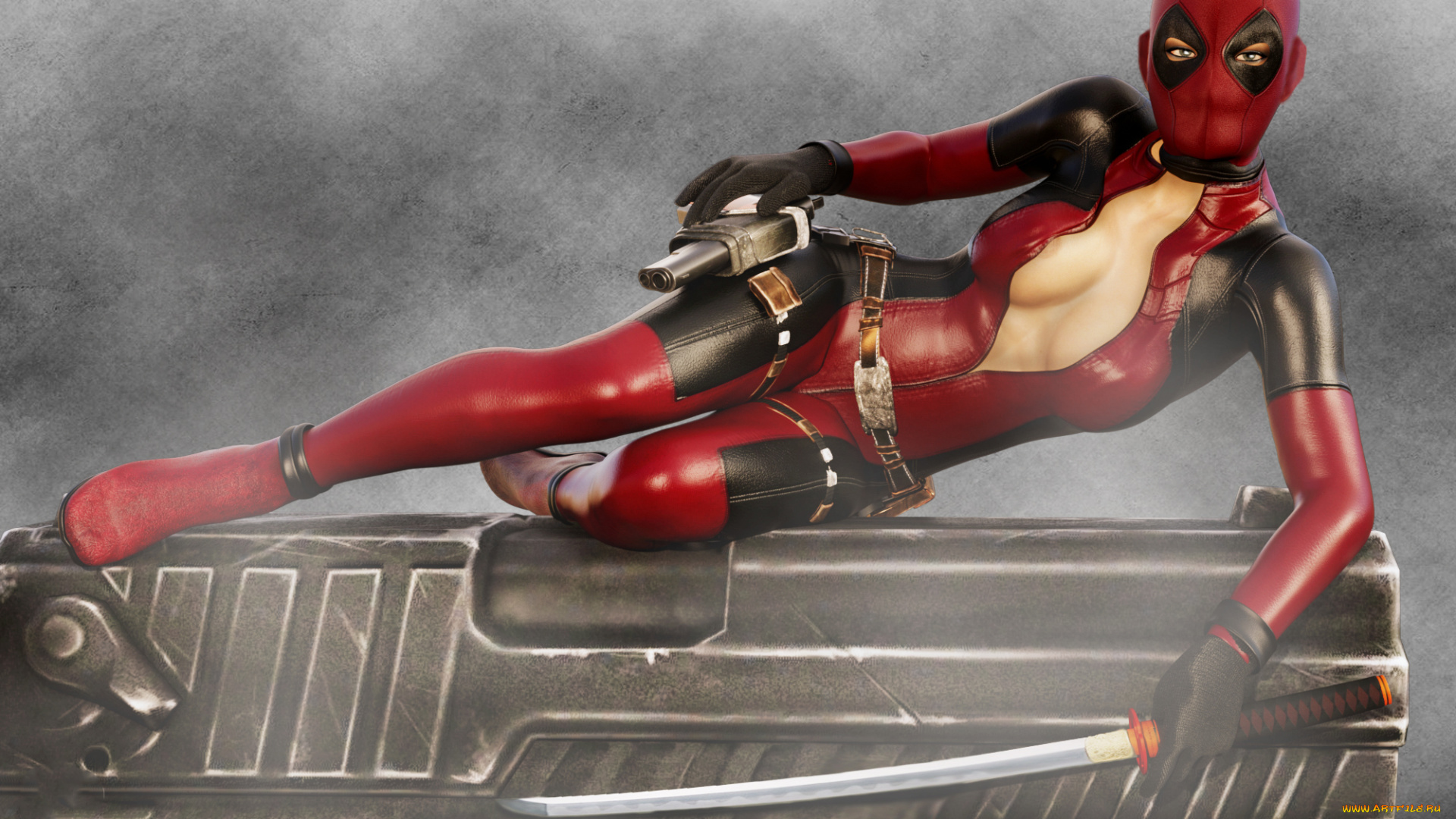 3д, графика, фантазия, , fantasy, девушка, фон, взгляд, униформа, маска