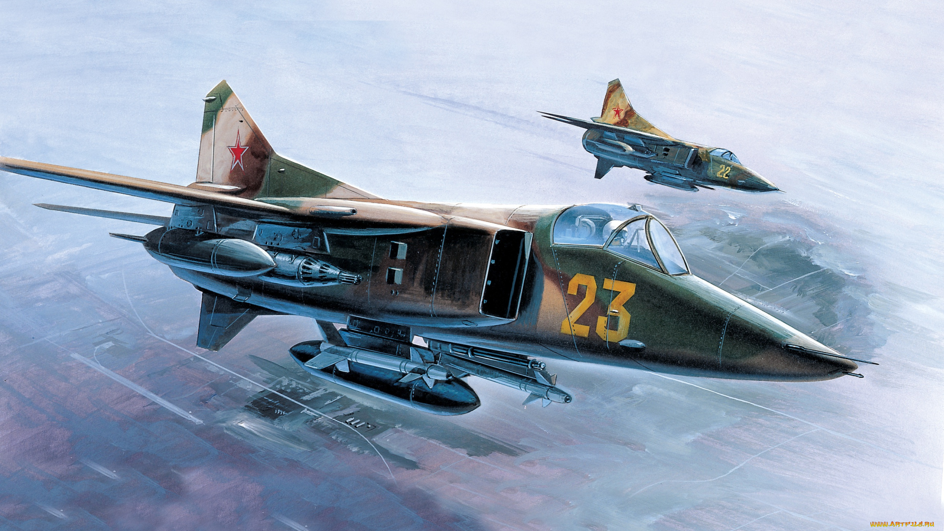 миг, 23, авиация, 3д, рисованые, v-graphic, военная, миг, 23, 27, ввс, ссср