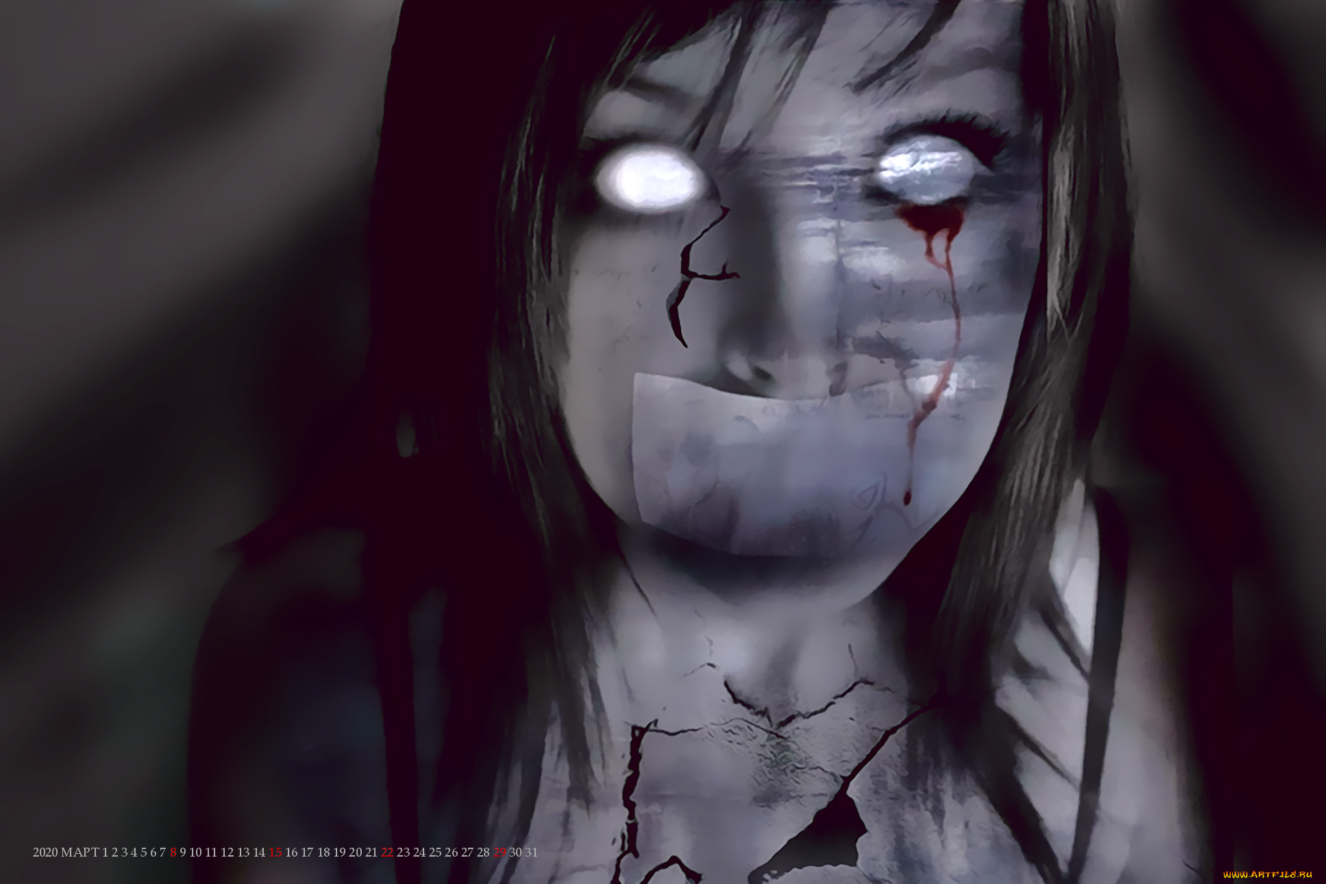 календари, фэнтези, лицо, девушка, calendar, 2020