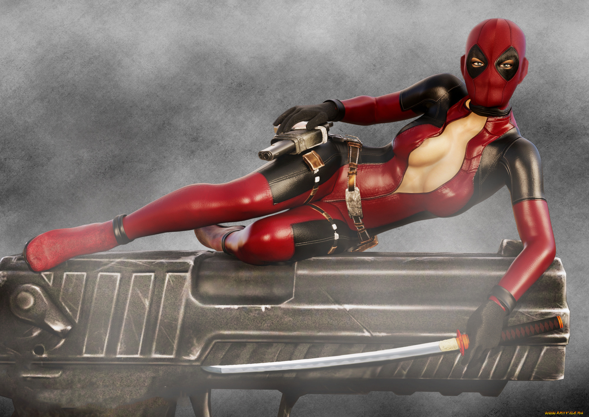 3д, графика, фантазия, , fantasy, девушка, фон, взгляд, униформа, маска