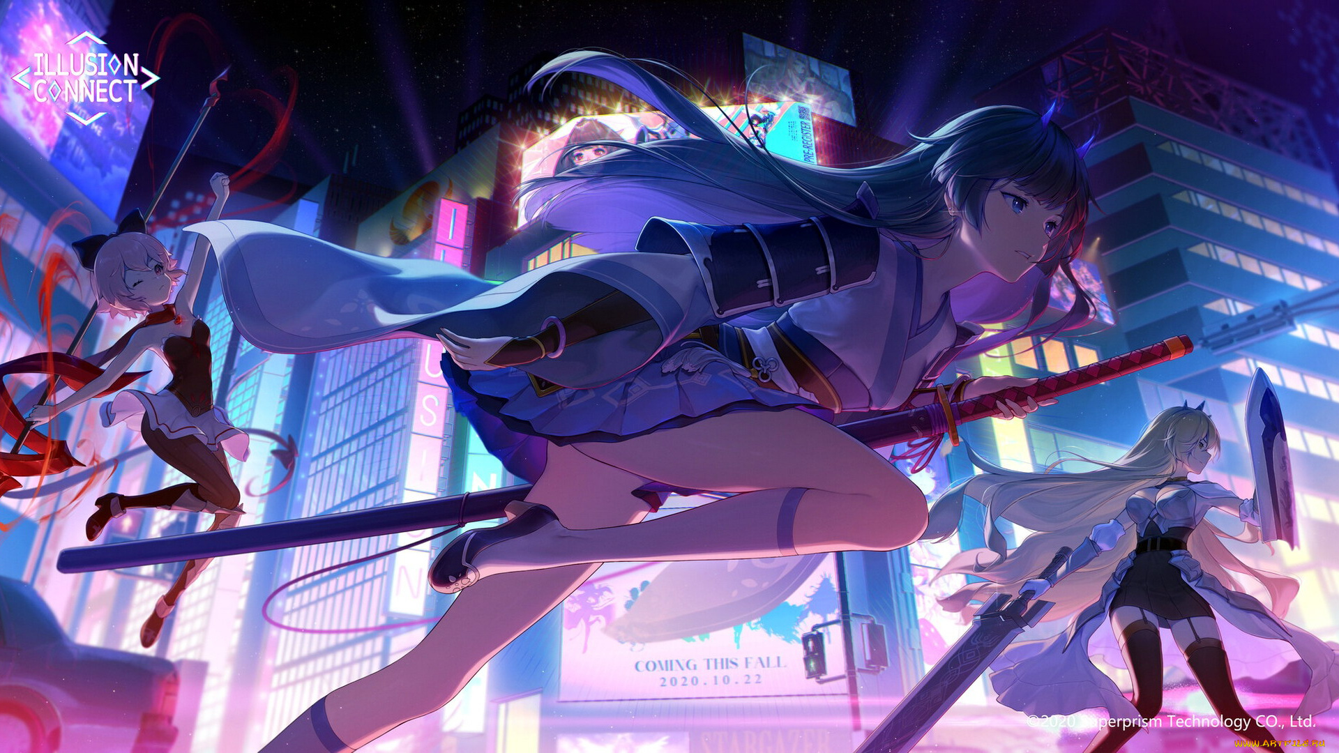 аниме, оружие, , техника, , технологии, девушки, город