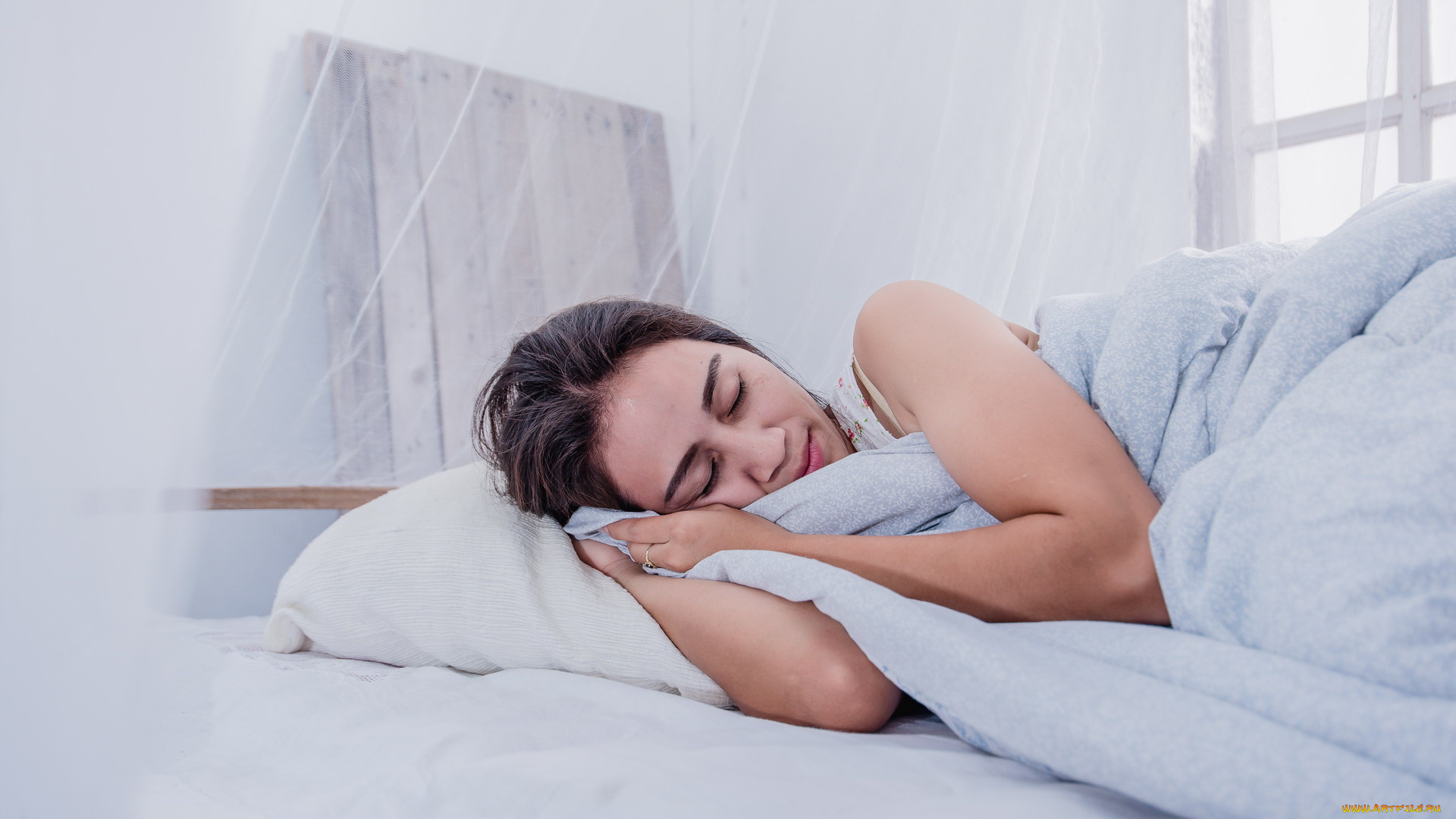 девушки, -, брюнетки, , шатенки, сон, постель, балдахин