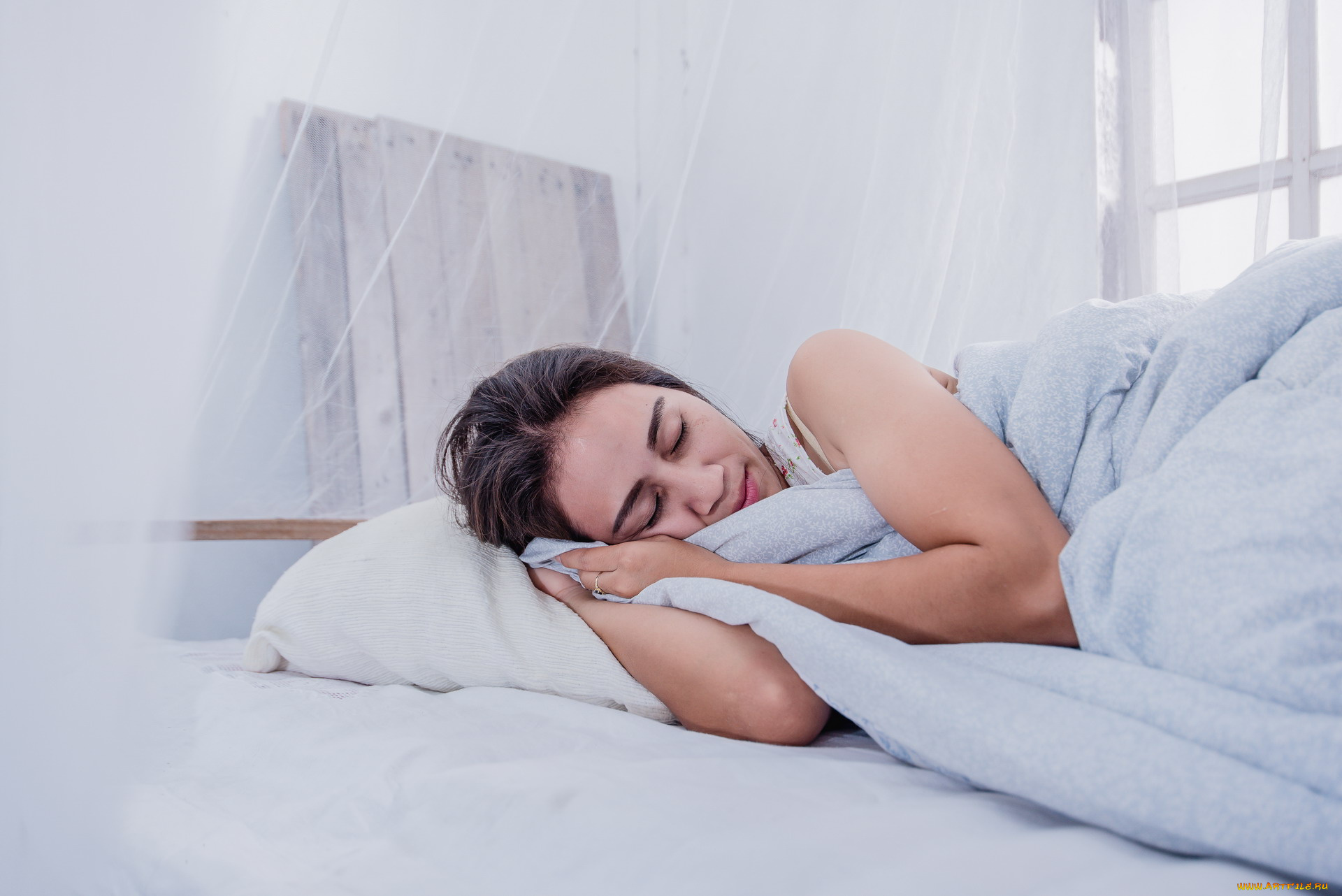 девушки, -, брюнетки, , шатенки, сон, постель, балдахин