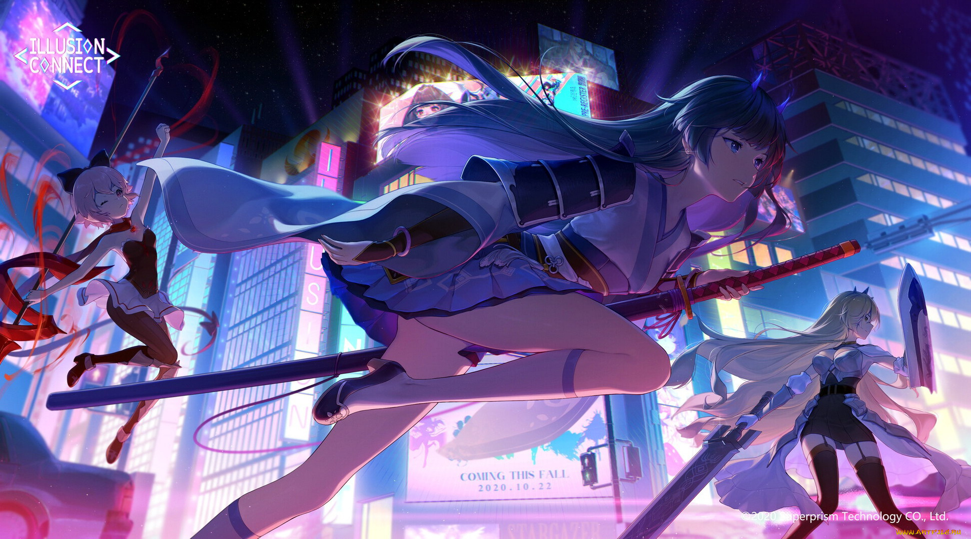 аниме, оружие, , техника, , технологии, девушки, город