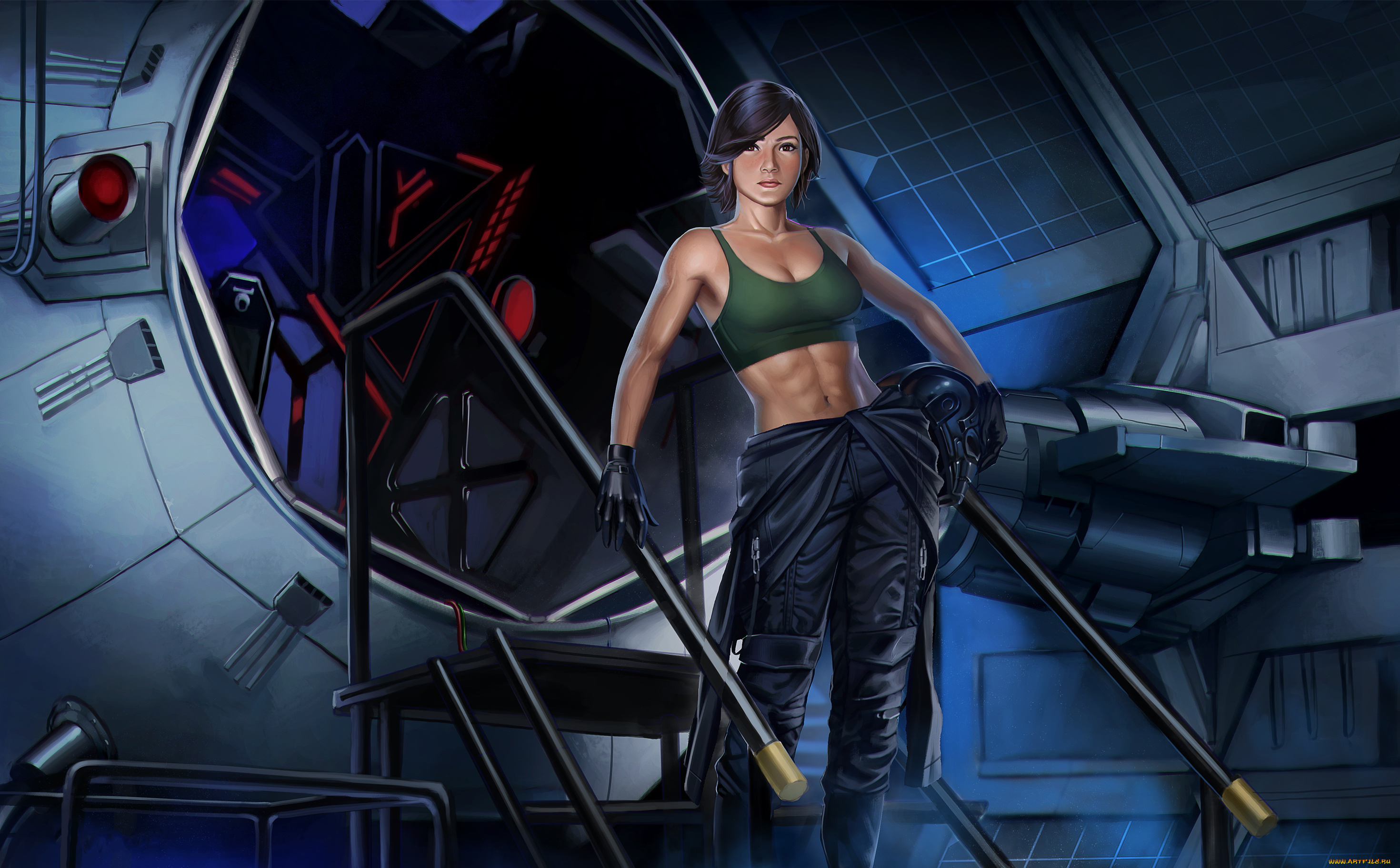 фэнтези, _star, wars, девушка, фон, взгляд, комбинезон, шлем