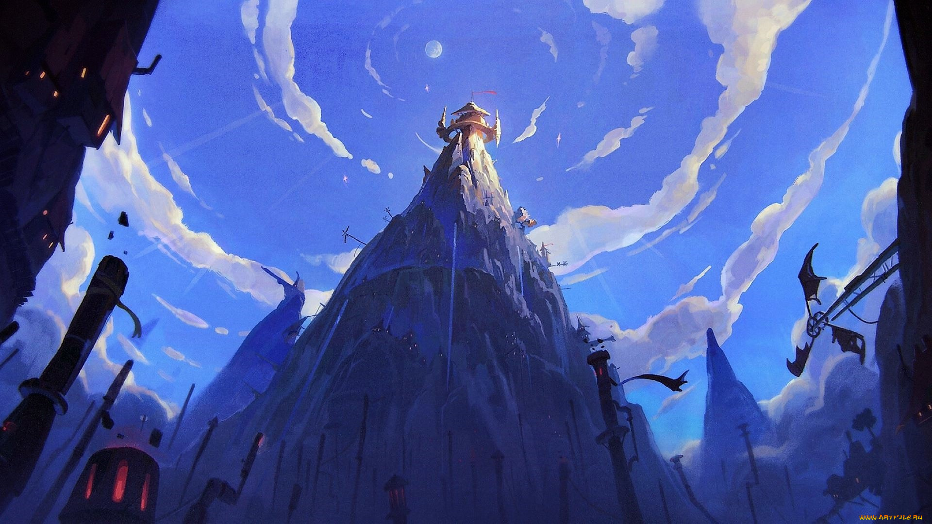 фэнтези, иные, миры, , иные, времена, город, небо