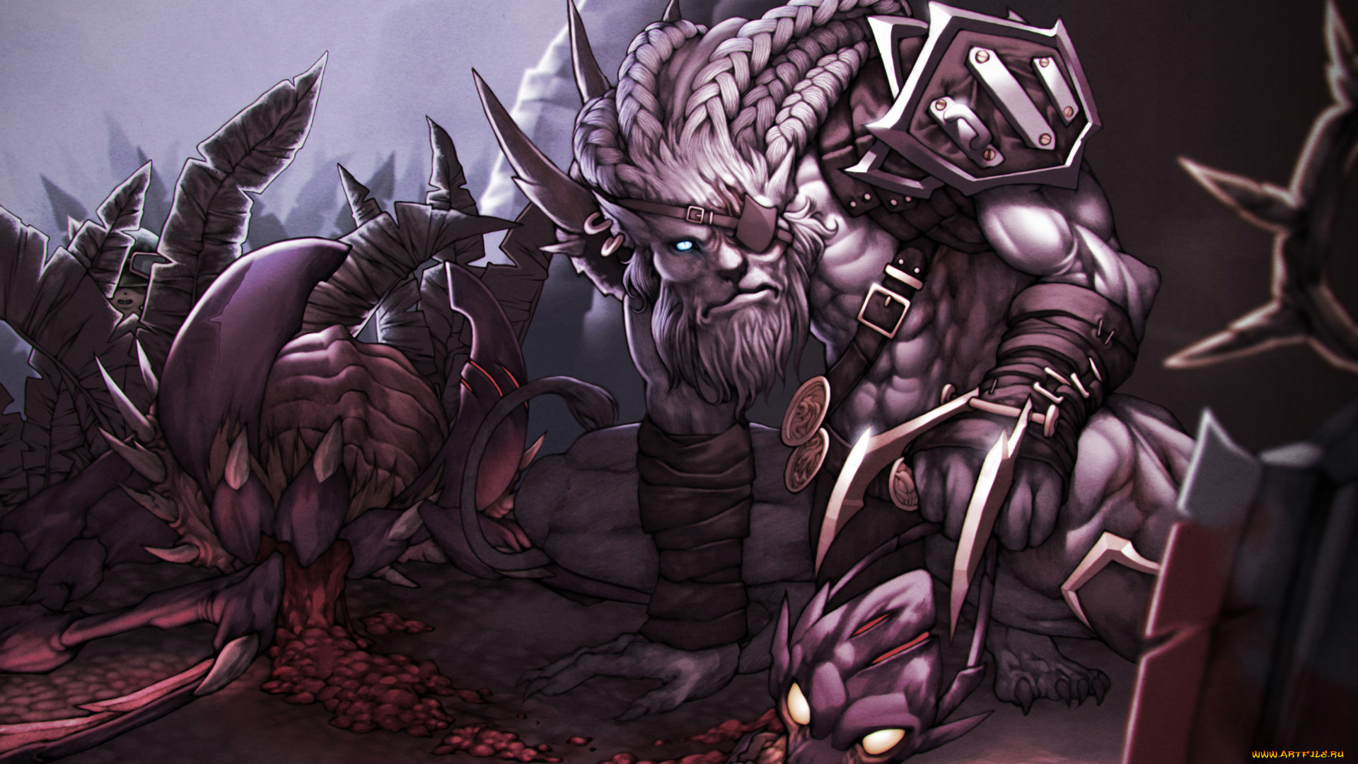 видео, игры, league, of, legends, существо, фон, взгляд