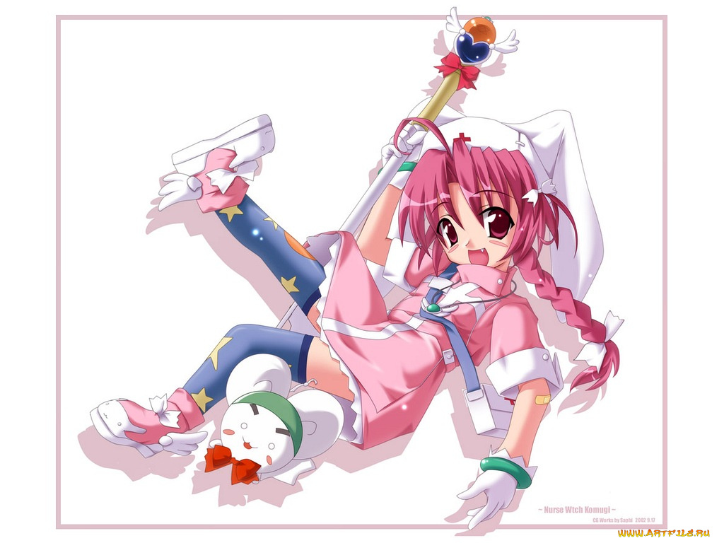 аниме, nurse, witch, komugi, chan