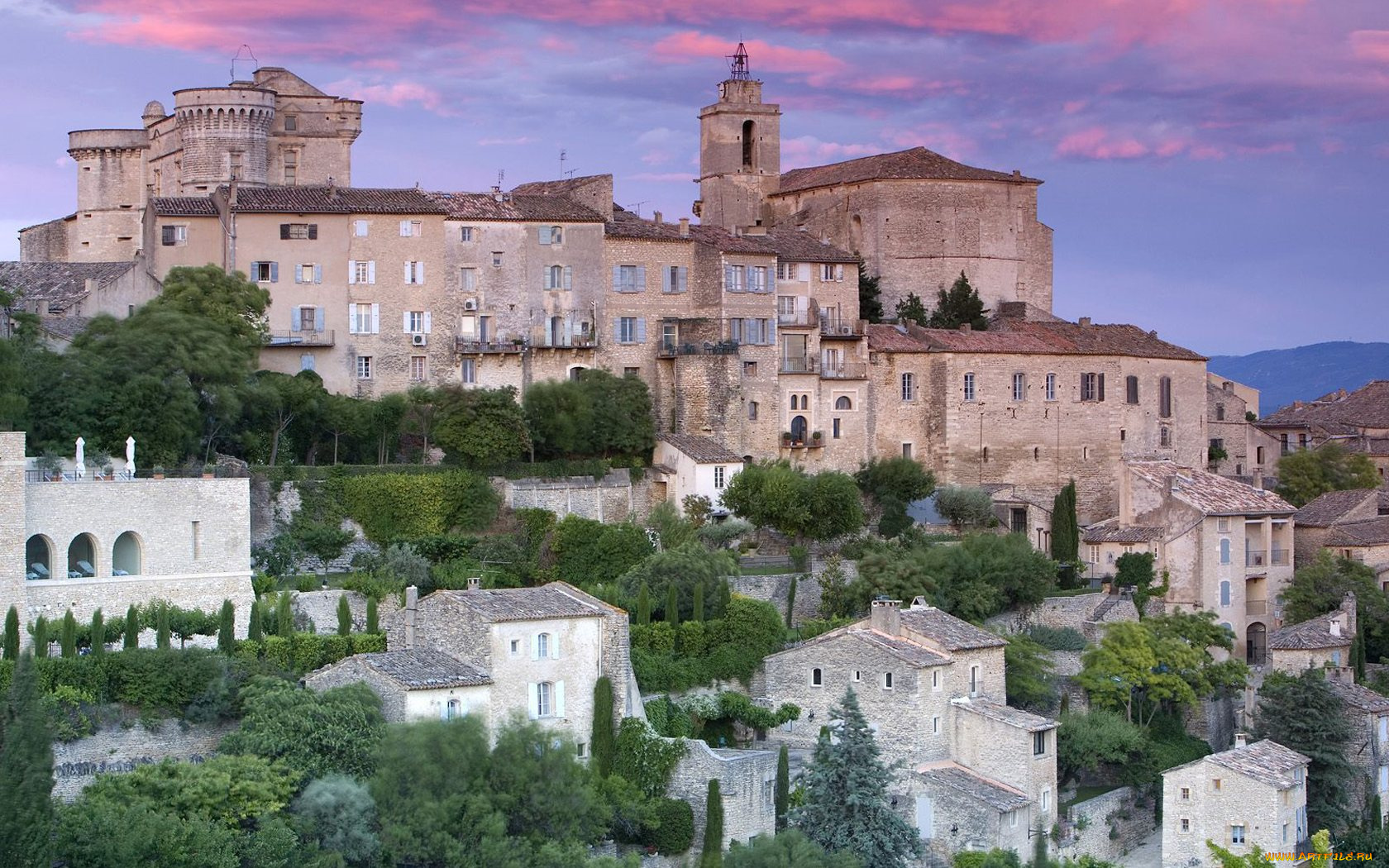gordes, provence, france, города, панорамы