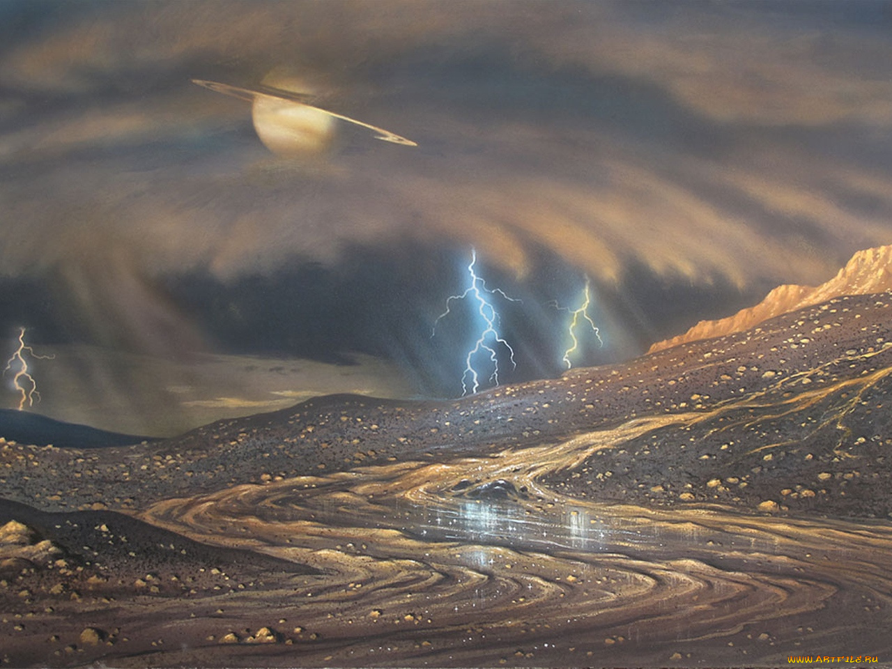 титан, космос, спутники, сатурна