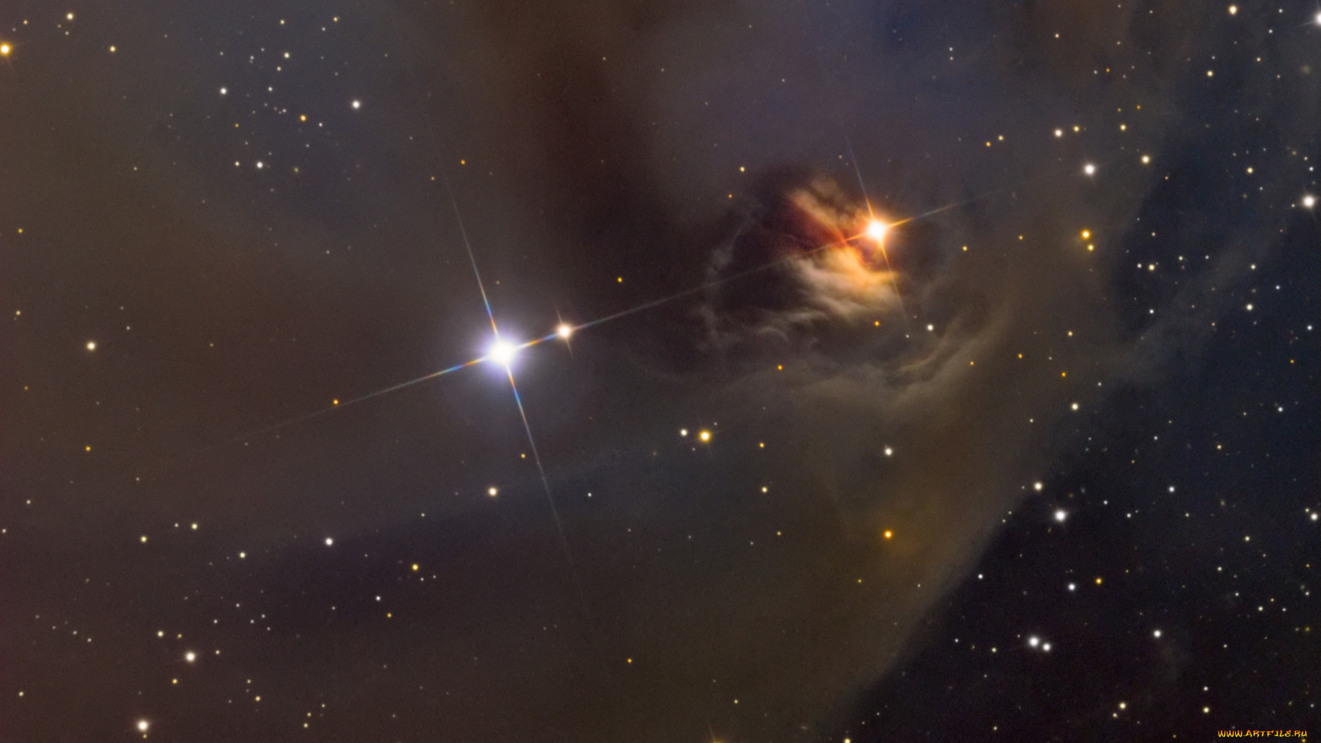 переменная, туманность, хинда, космос, галактики, туманности