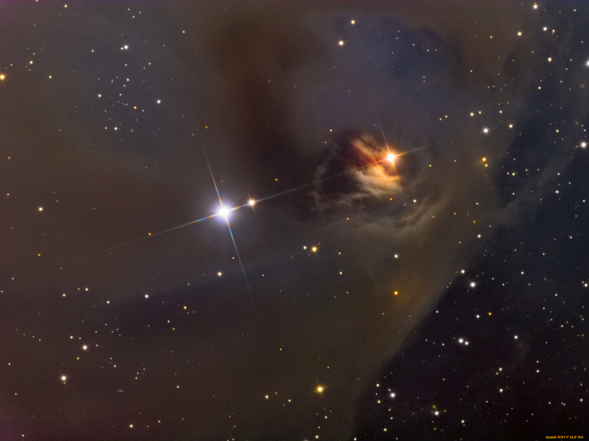 переменная, туманность, хинда, космос, галактики, туманности