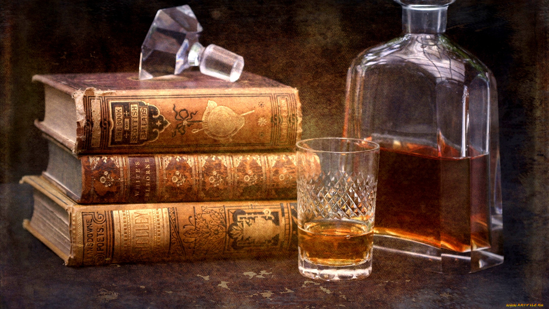 еда, напитки, виски, бутылка, книги