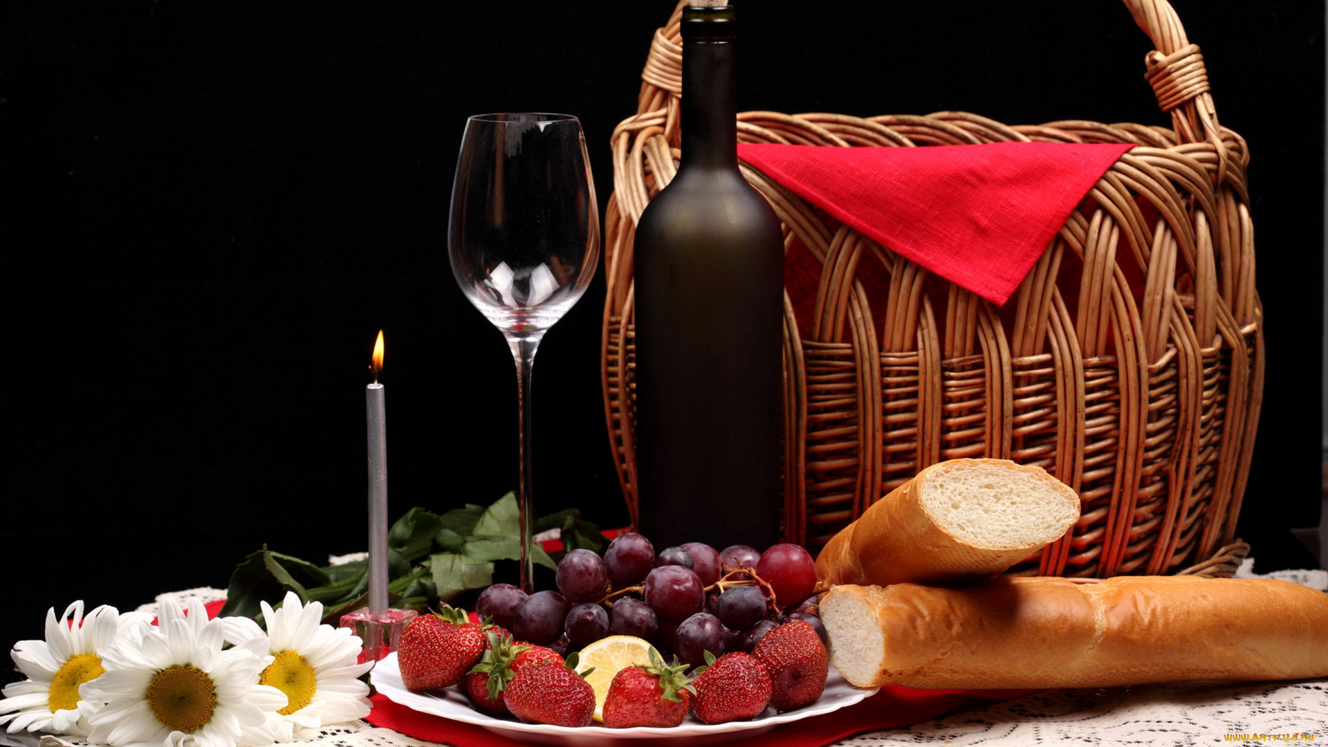 еда, натюрморт, виноград, вино