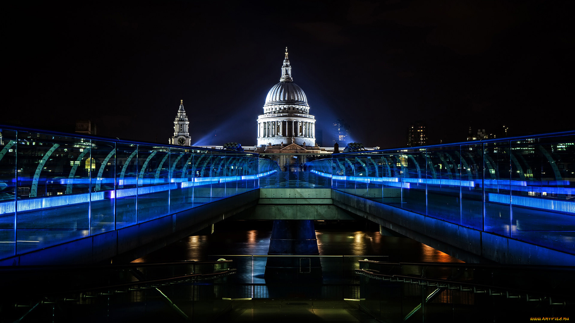 город, города, лондон, великобритания, millenium, bridge, мост, англия, темза, ночь