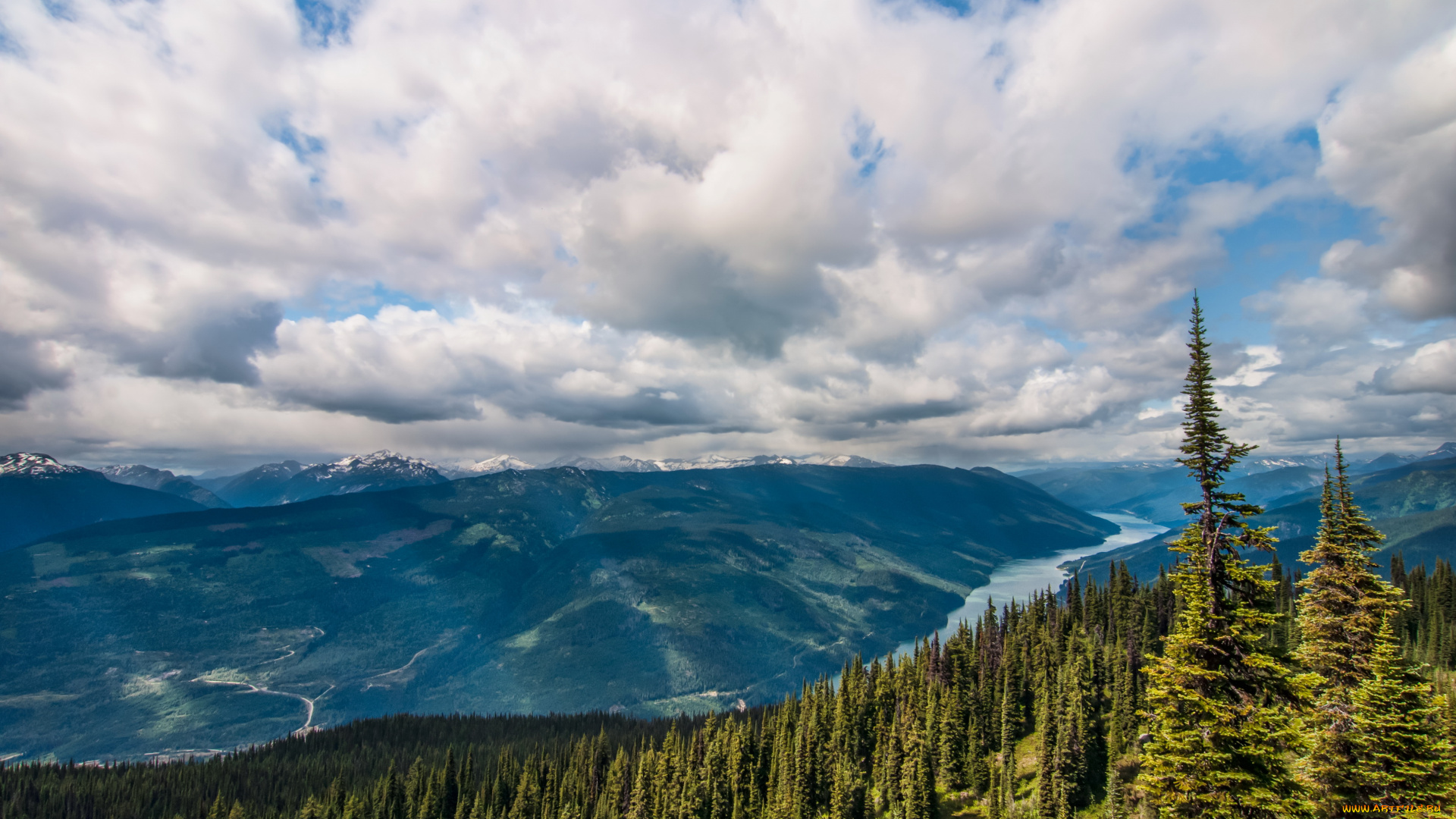 mount, revelstoke, national, park, canada, природа, горы, река