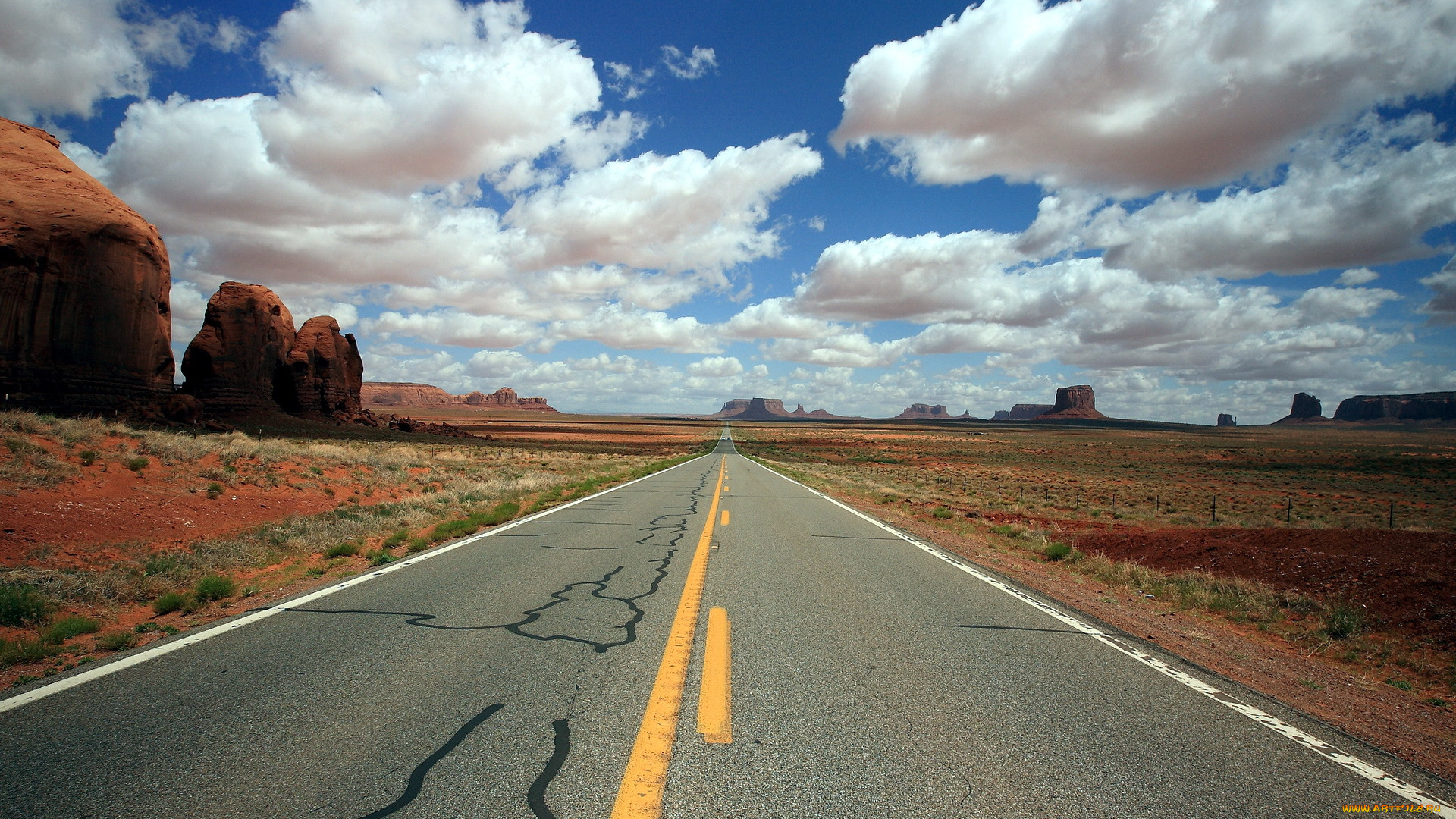 пейзаж, природа, дороги, utah, goulding, дорога, united, states