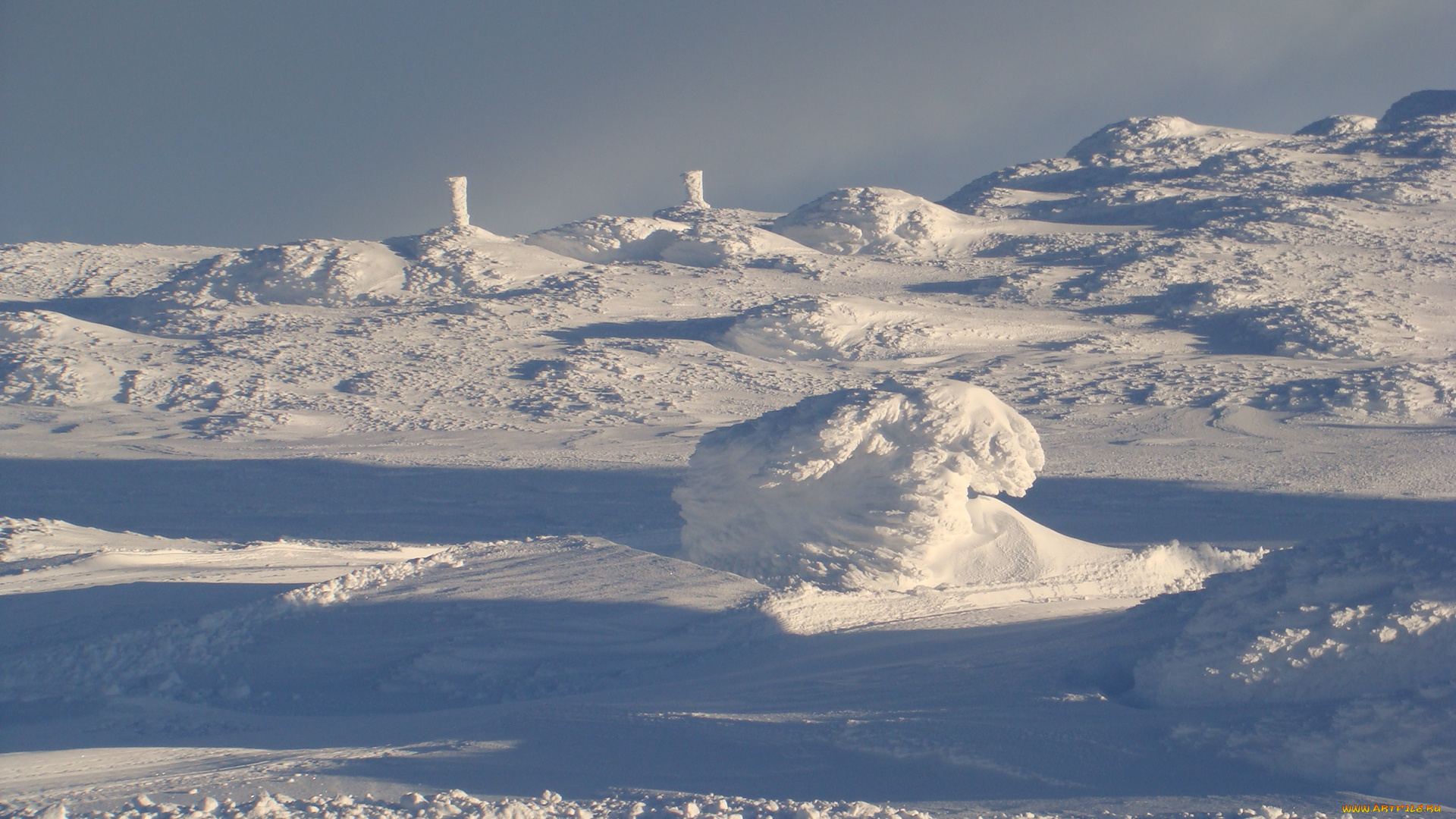 природа, зима, снег, сугробы