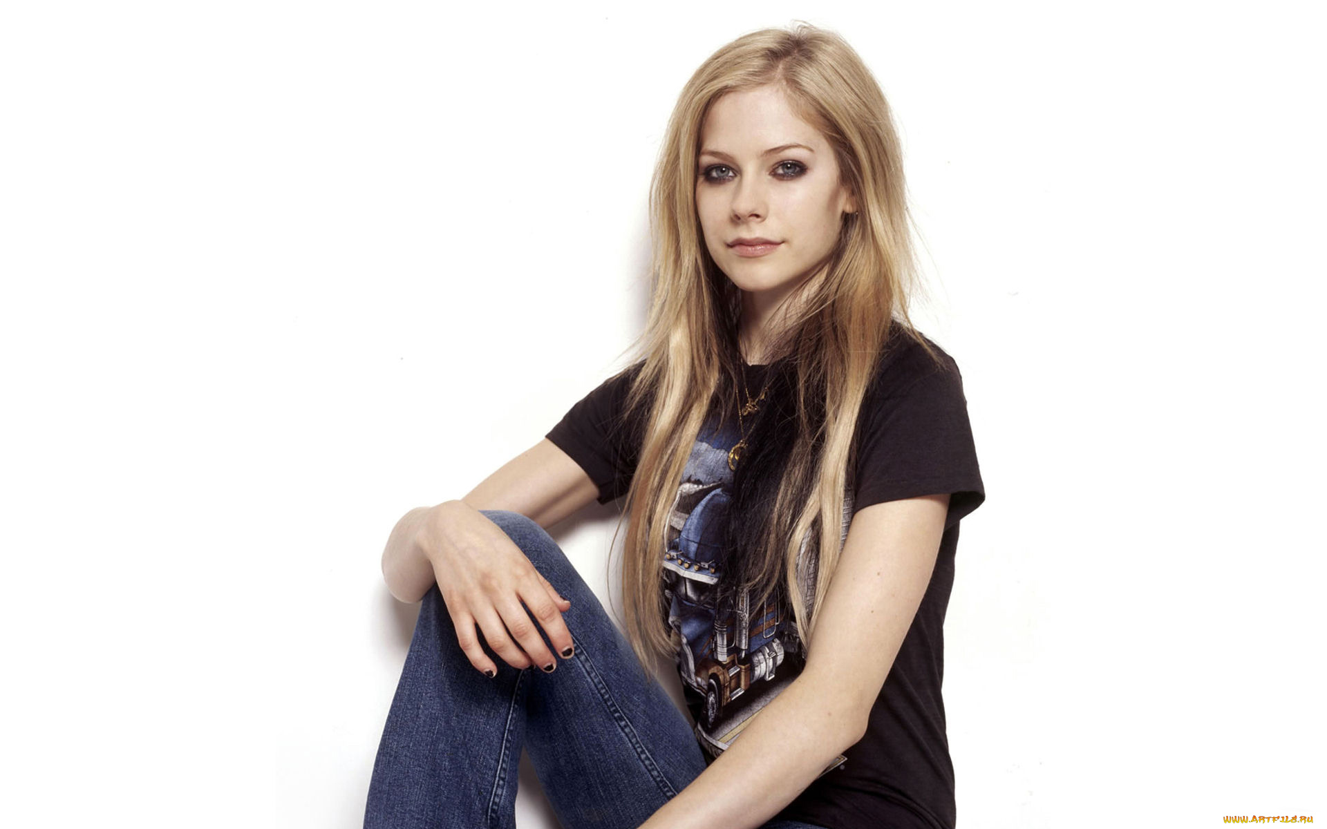 музыка, avril, lavigne, майка, джинсы, медальон