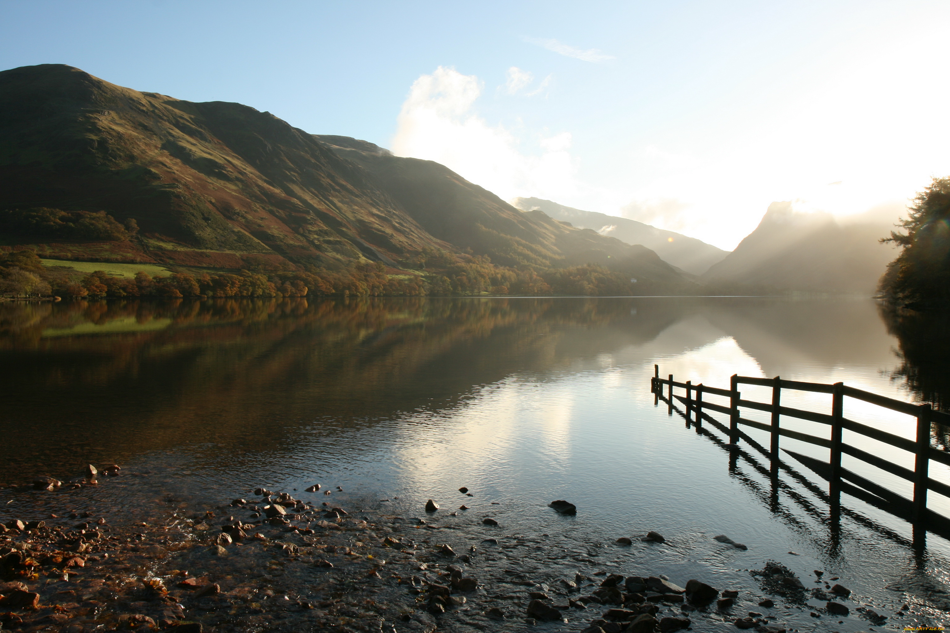 the, lake, district, national, park, uk, england, cumbria, природа, реки, озера, горы, река, дымка