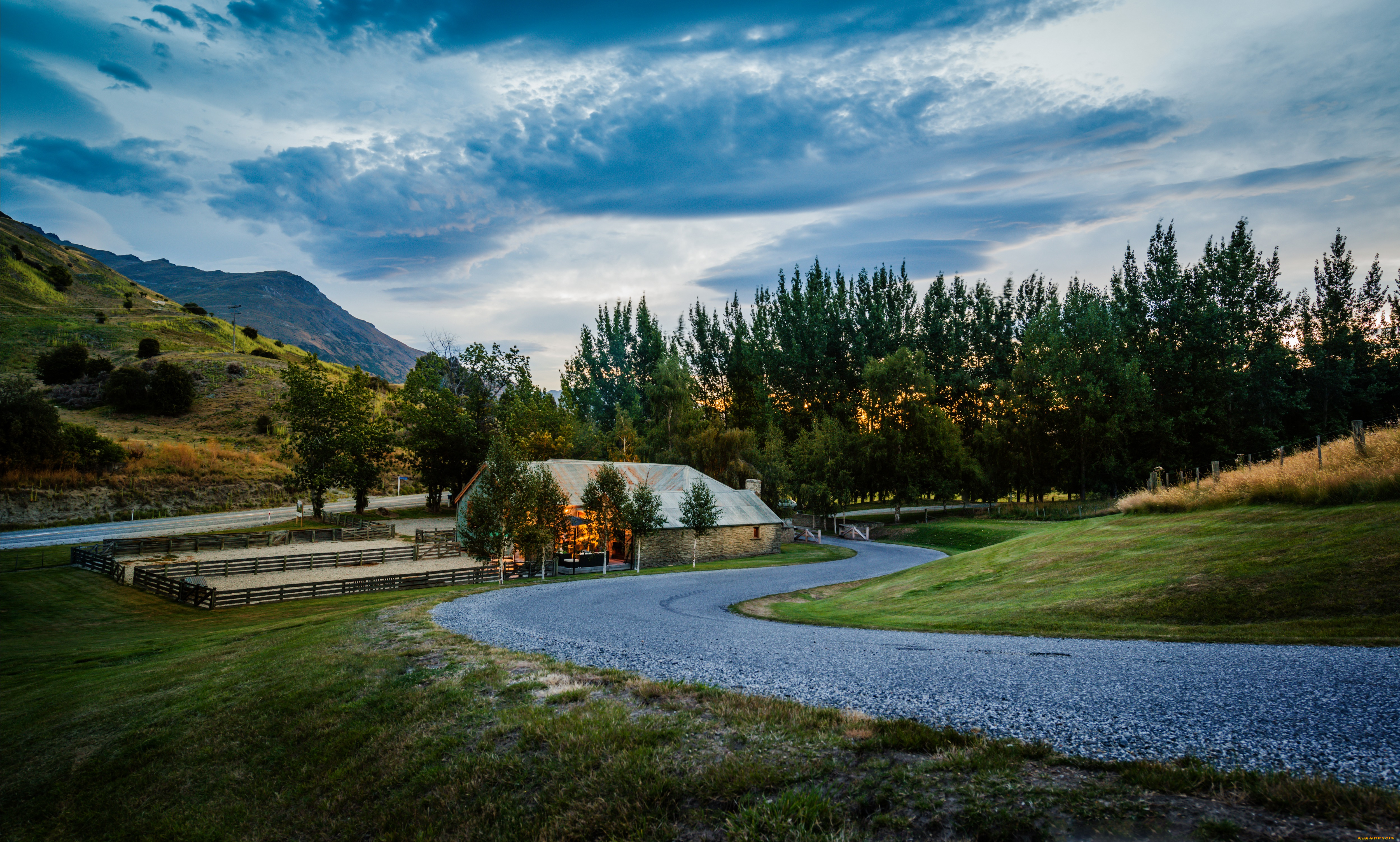 природа, дороги, пейзаж, новая, зеландия