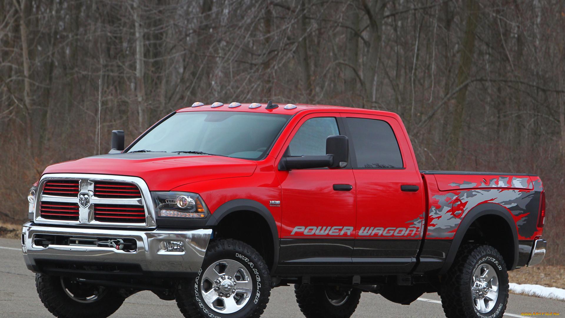 автомобили, dodge, красный, power, wagon, 2500, ram, 2014