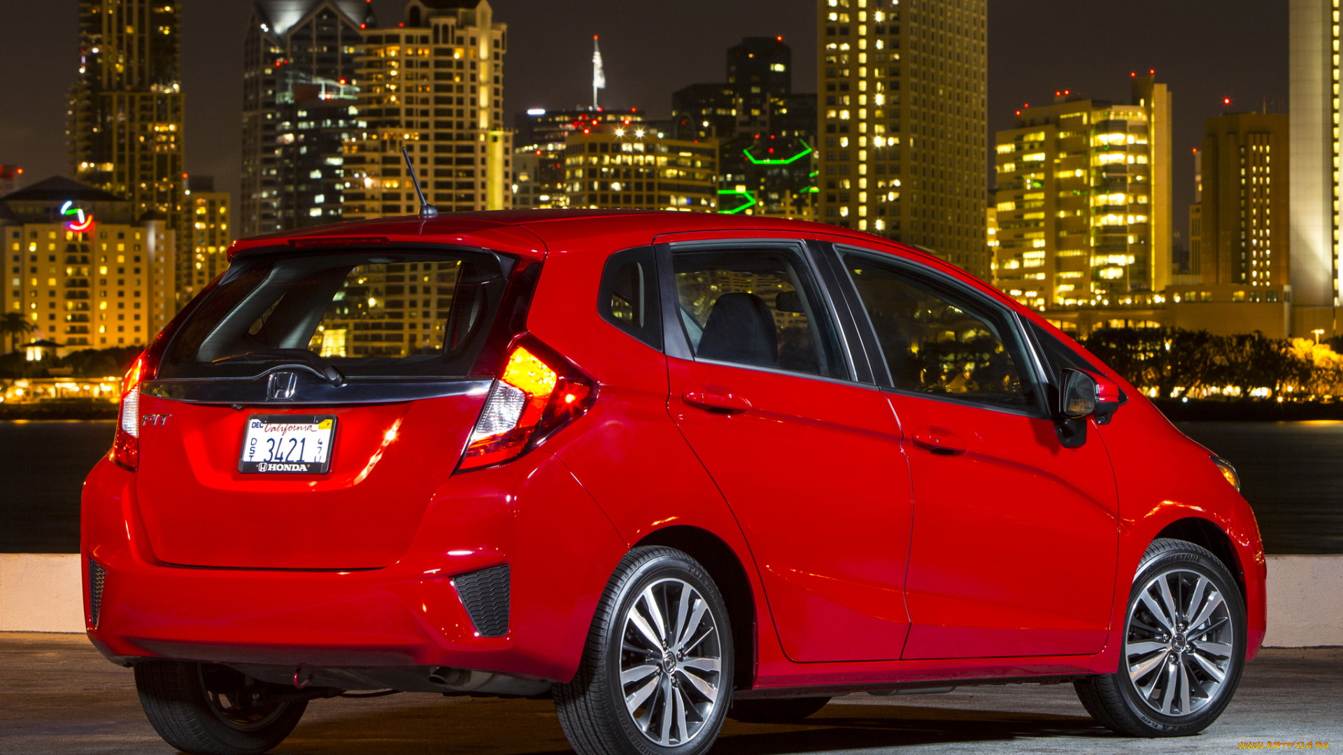 автомобили, honda, 2014, us-spec, fit, красный