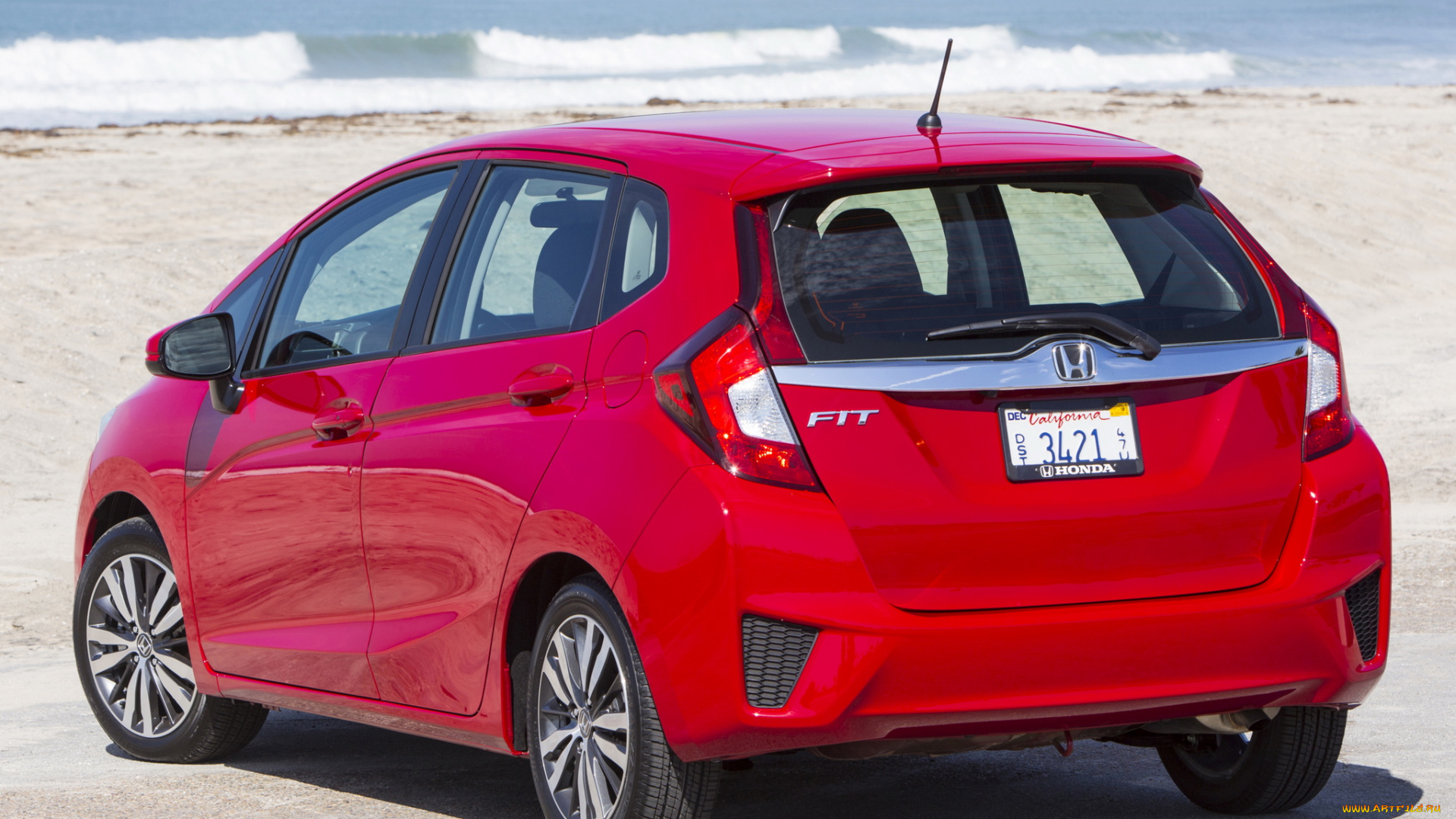 автомобили, honda, красный, fit, 2014, us-spec