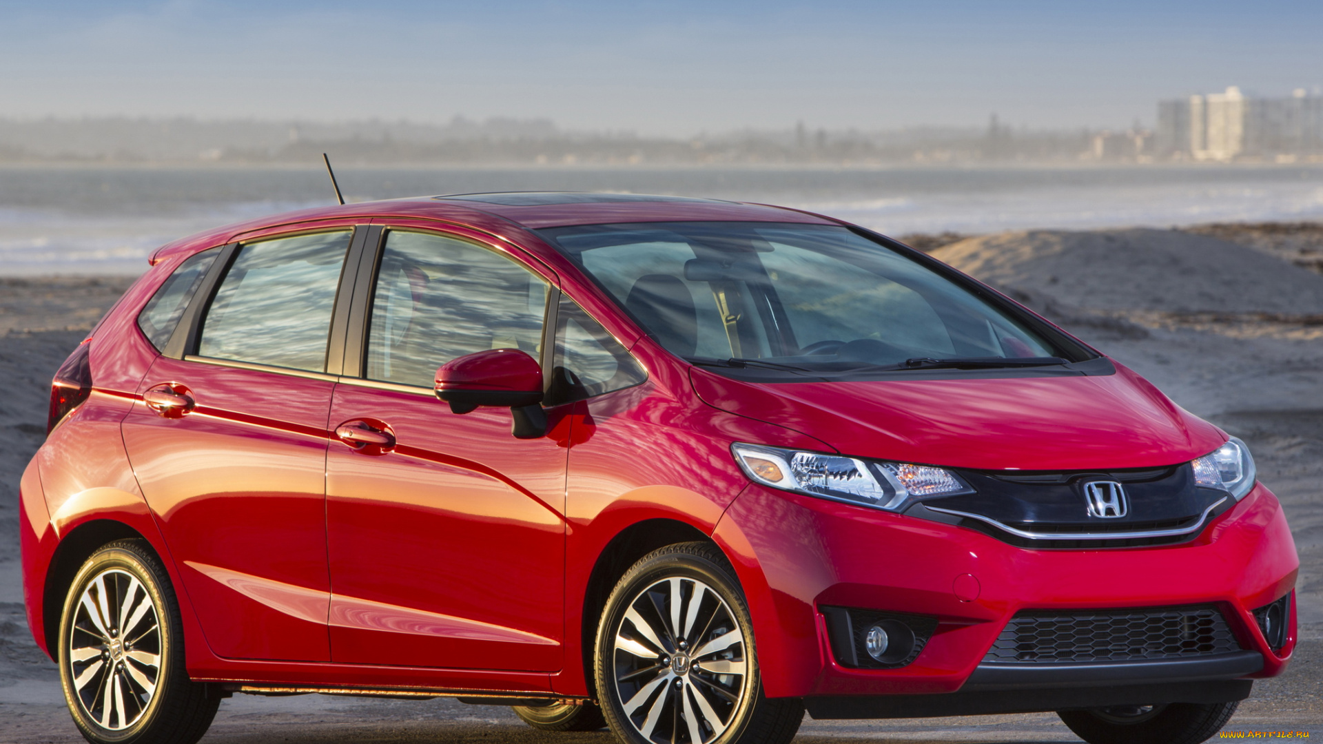 автомобили, honda, us-spec, fit, 2014, красный
