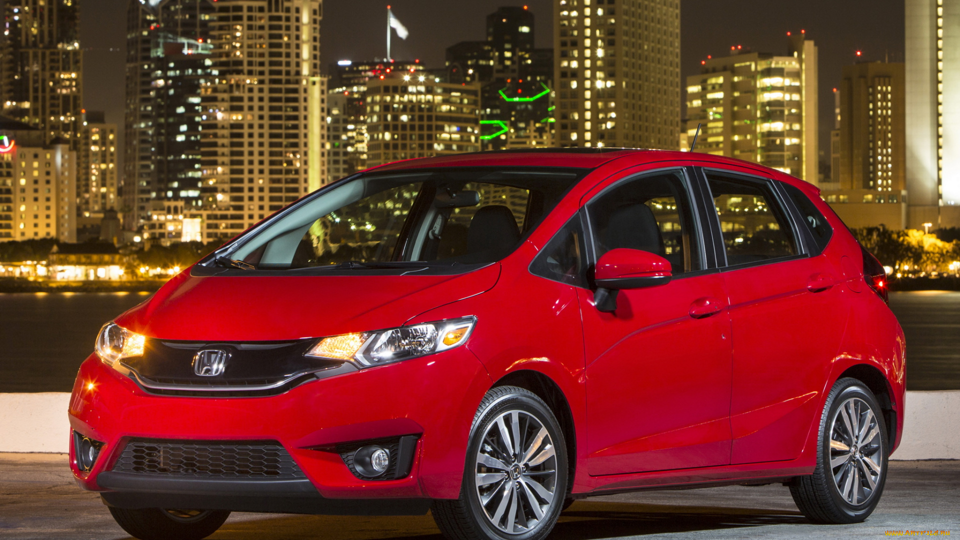 автомобили, honda, us-spec, fit, красный, 2014
