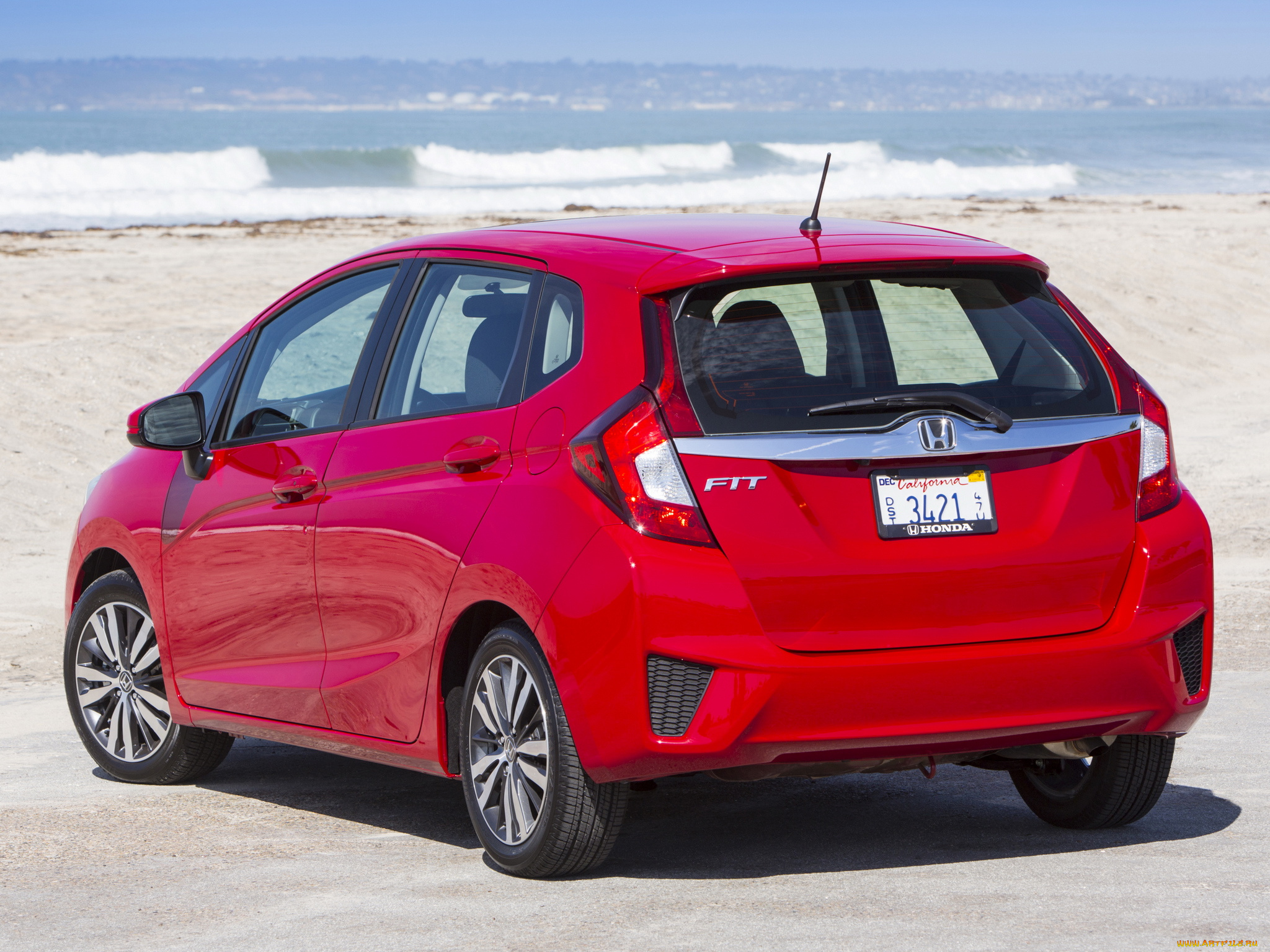 автомобили, honda, красный, fit, 2014, us-spec