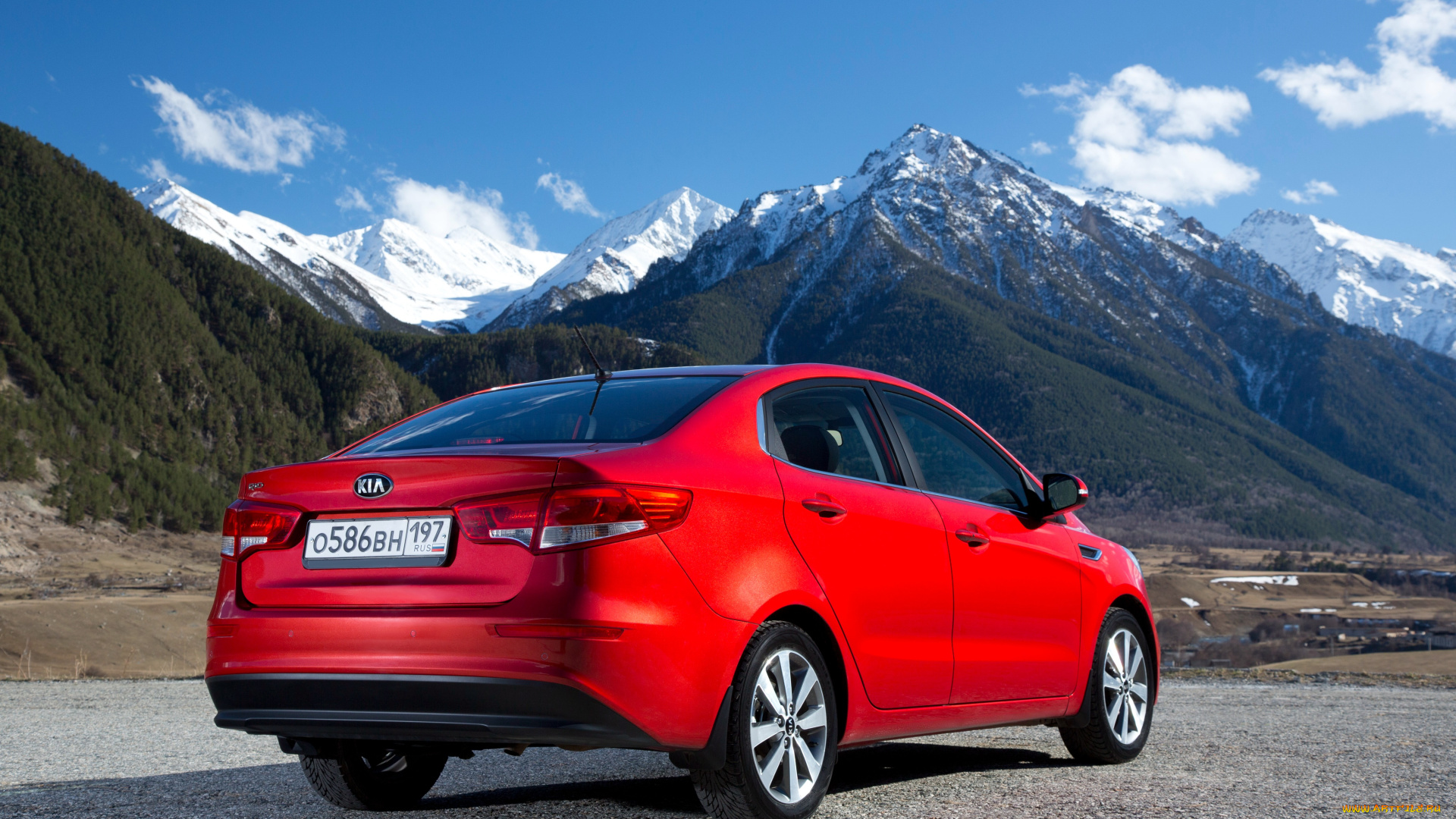 автомобили, kia, rio, sedan, cis-spec, qb, 2015г, красный