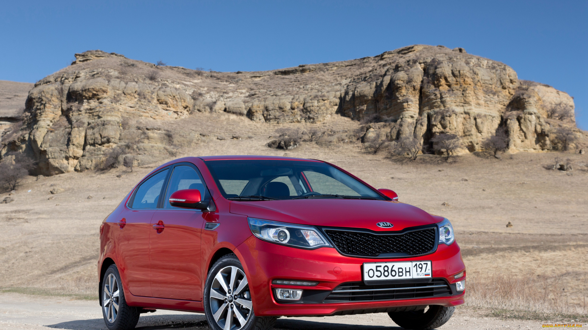 автомобили, kia, rio, sedan, cis-spec, qb, 2015г, красный